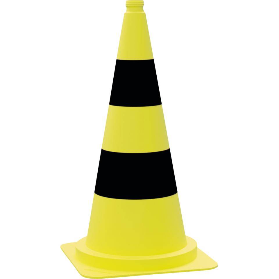 Schake Leitkegel, gelb/schwarz, Kunststoff, Höhe 750mm, Fuß 230x230mm, 3,2kg