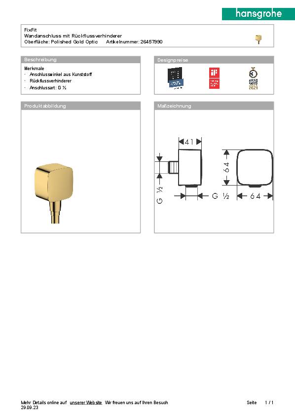 Schlauchanschluss HANSGROHE