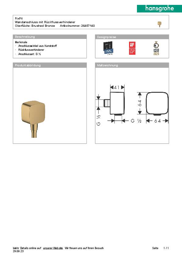 Schlauchanschluss HANSGROHE