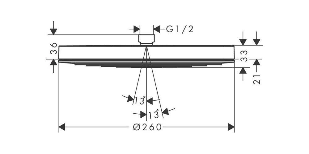 hansgrohe HG Kopfbrause 260 1jet PULSIFY brushed bronze