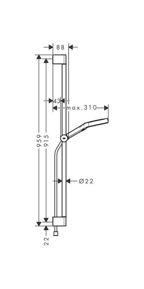 hansgrohe HG Brauseset Rainfinity 130 3 jet Unica S Puro 90cm Push