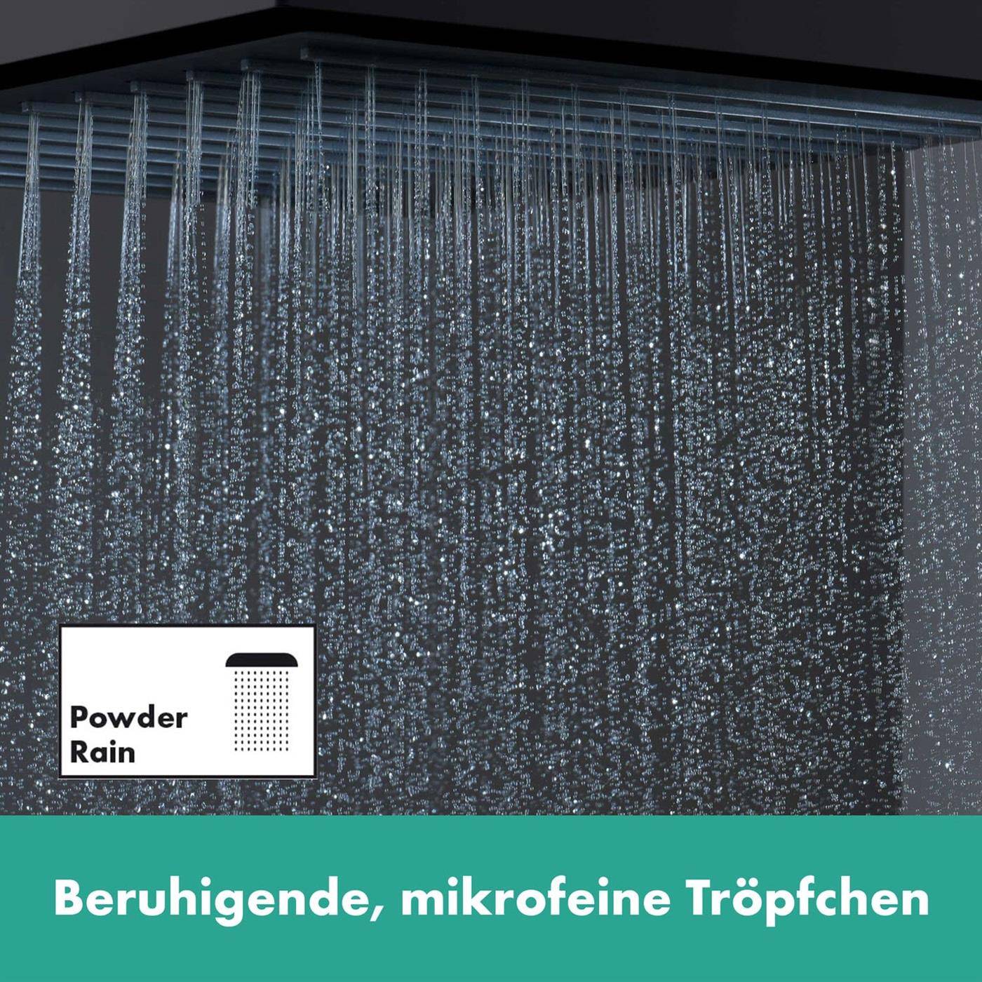 Duschkopf im Badezimmer, der einen feinen „Pulverregen