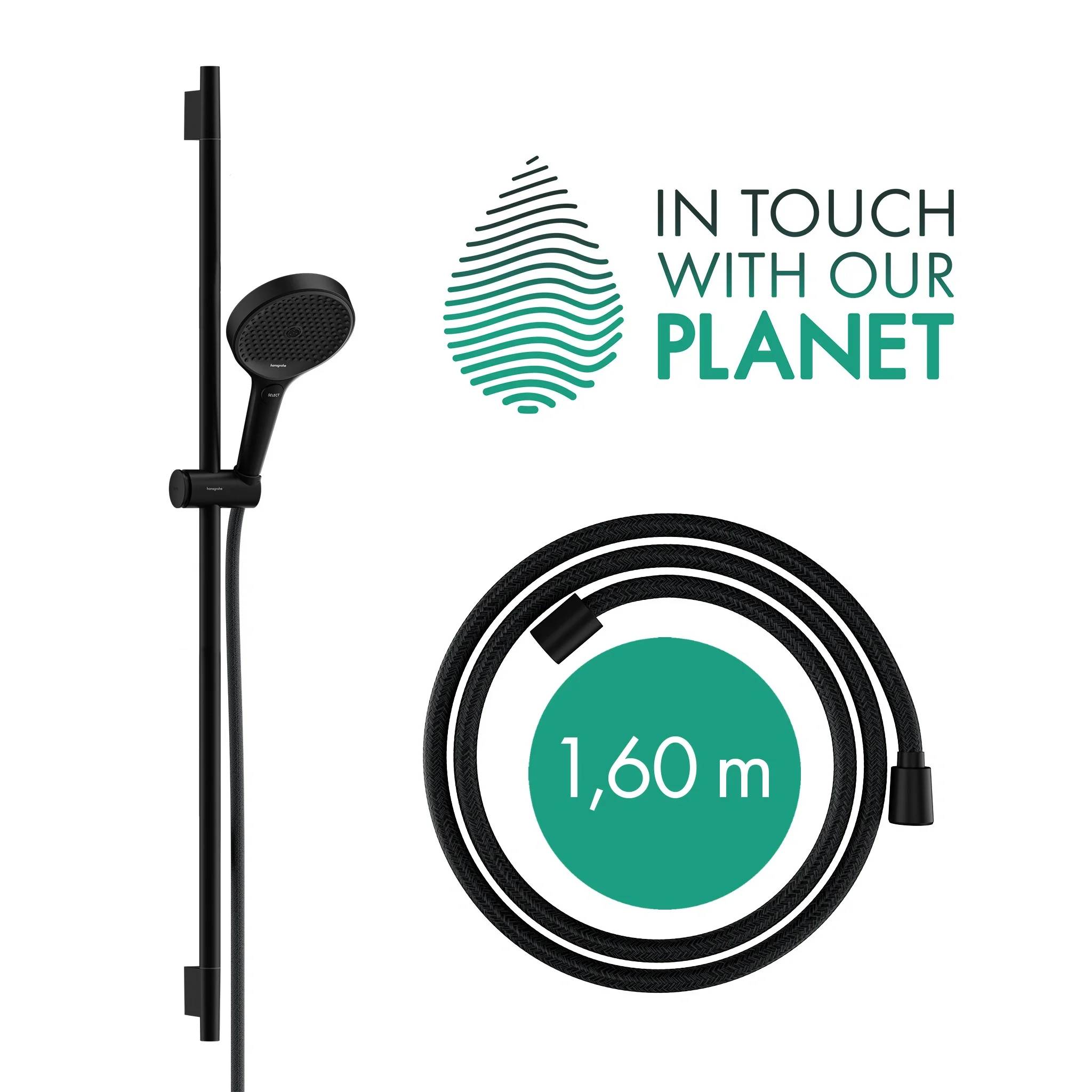 hansgrohe Brauseset, Rainfinity, 3jet, Stange 90cm, Schlauch 160cm, mattschwarz, 1 Stk.