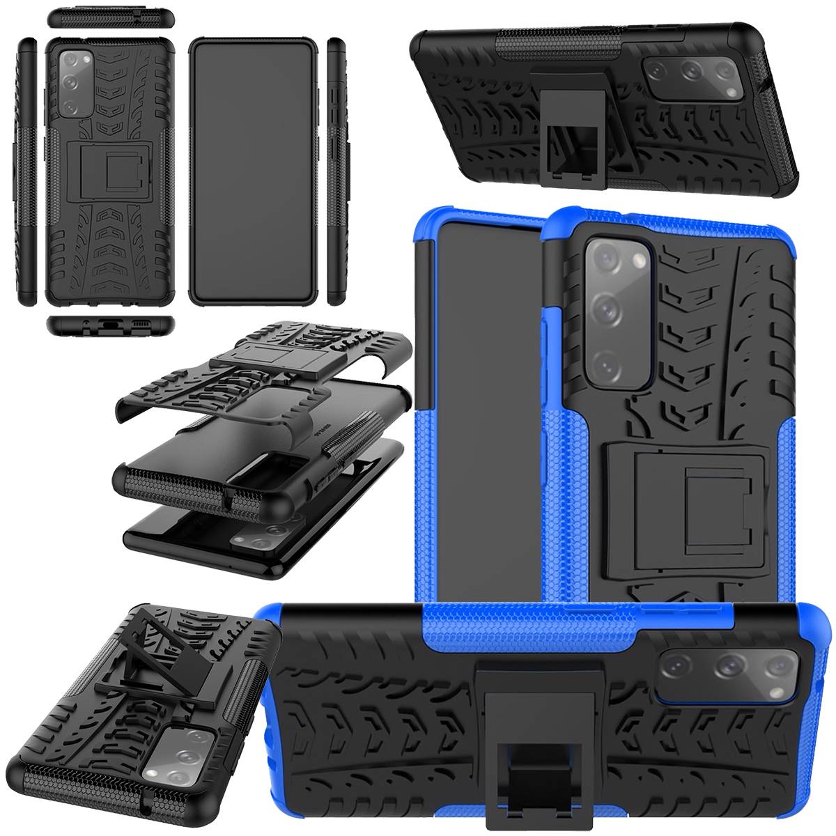 Für Samsung Galaxy S20 FE G780F G781B Hybrid Case 2teilig Outdoor Blau Tasche Hülle Cover Schutz