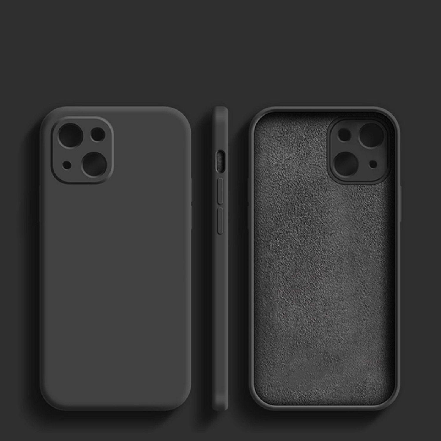 Bunt Case Hülle mit Kameraschutz Back Cover Bumper Silikon Schutzhülle kompatibel mit iPhone 13 Pro Schwarz