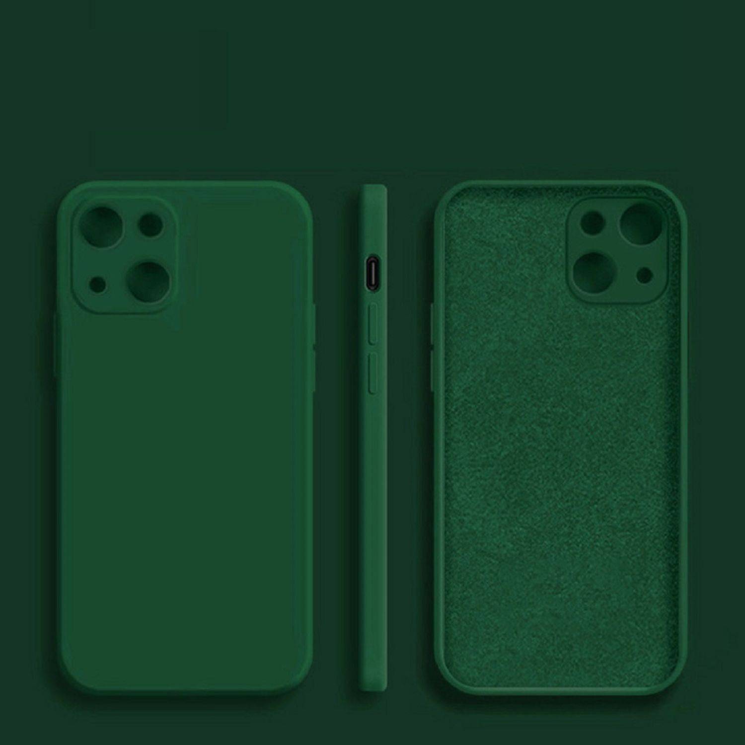 Bunt Case Hülle mit Kameraschutz Back Cover Bumper Silikon Schutzhülle kompatibel mit iPhone 13 Pro Grün