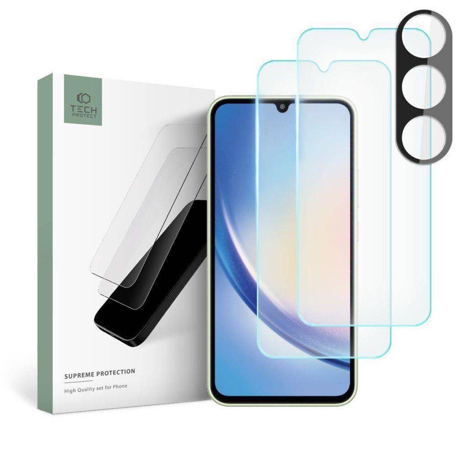 4in1 Displayschutz Set Schutzglas Kameraschutz kompatibel mit Samsung Galaxy A34 5G
