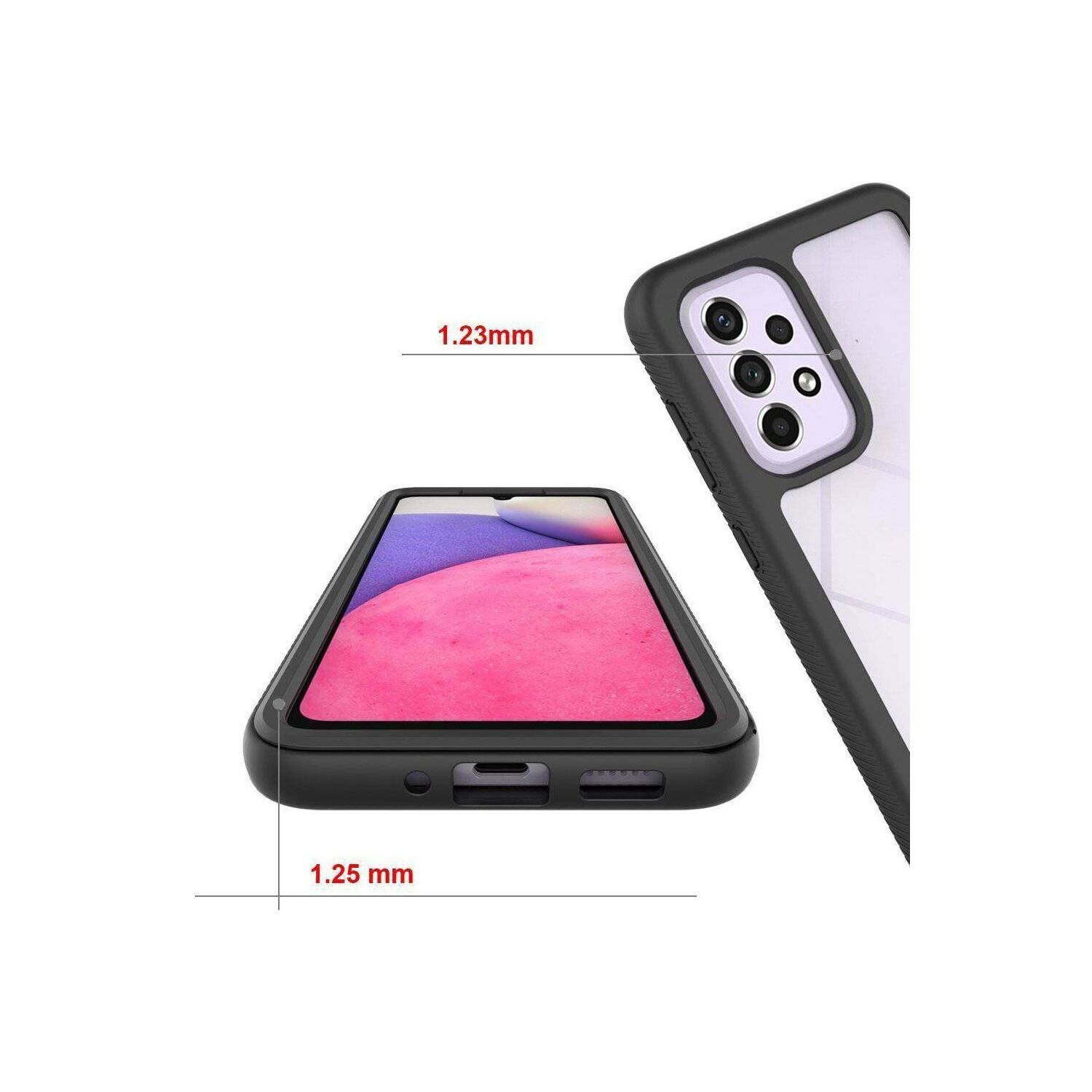 360° Rundum Schutz Case mit Schutzglas kompatibel mit Samsung Galaxy A35
