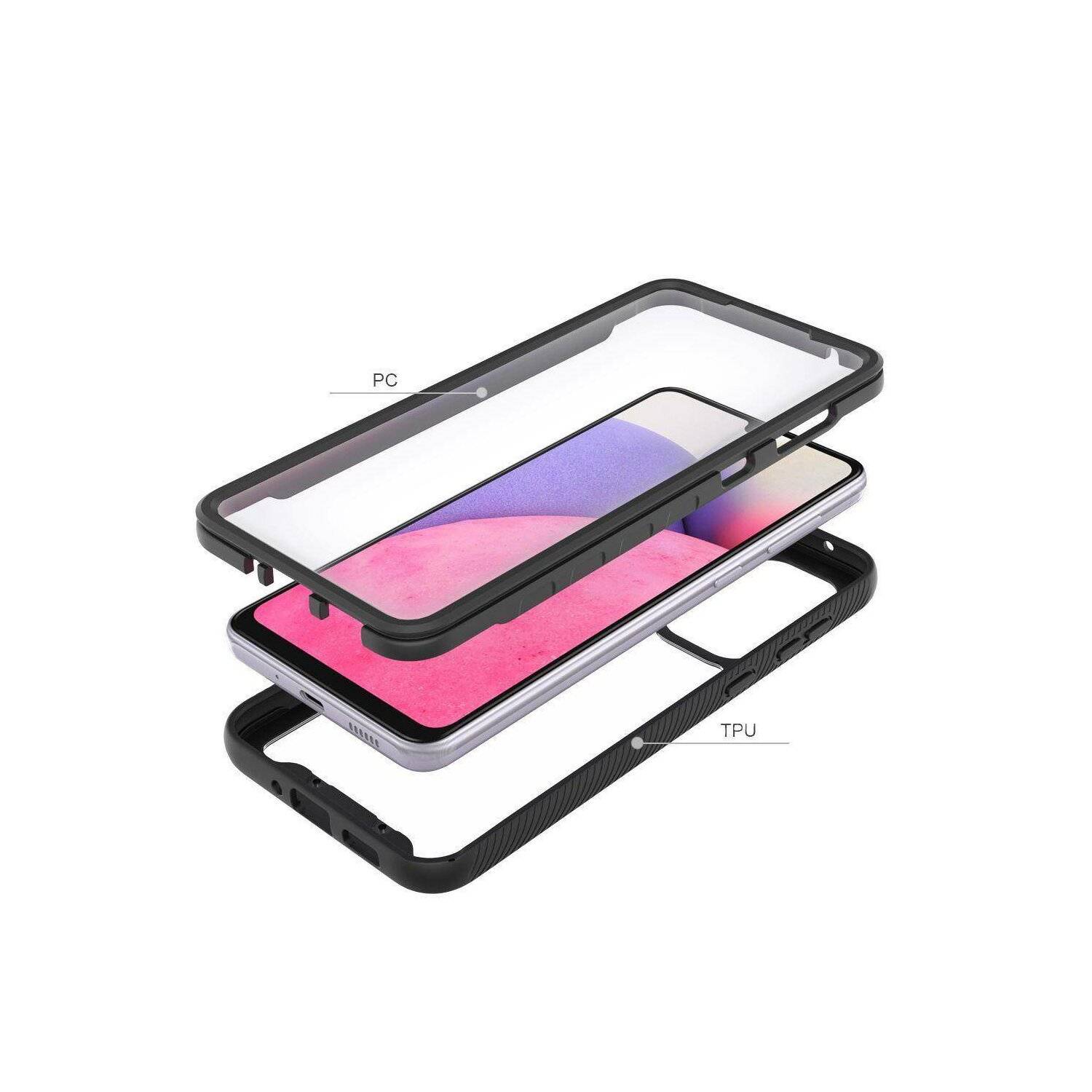 360° Rundum Schutz Case mit Schutzglas kompatibel mit Google Pixel 8 Pro