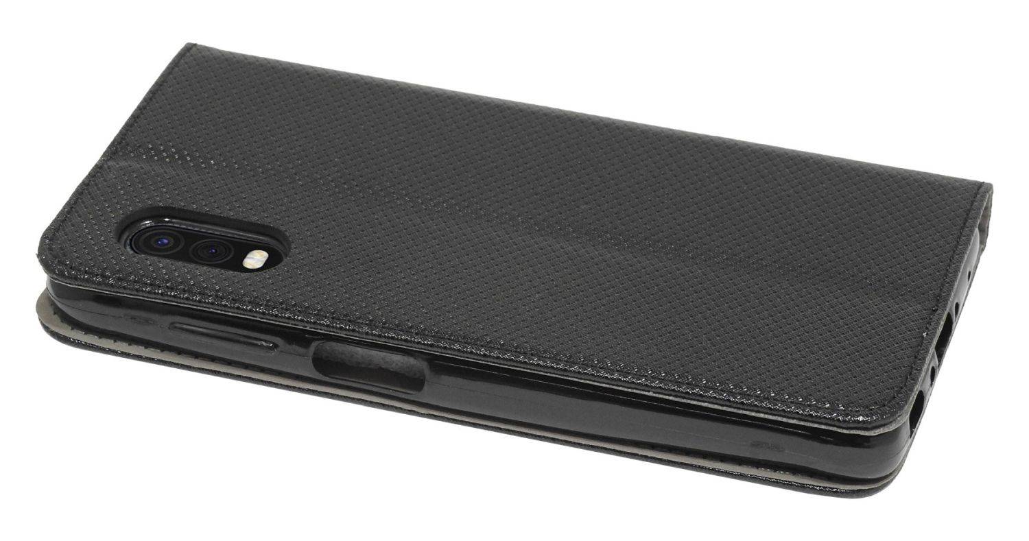 Buch Tasche "Smart" kompatibel mit Samsung Galaxy Xcover 6 Pro Handy Hülle mit Standfunktion, Kartenfach Schwarz