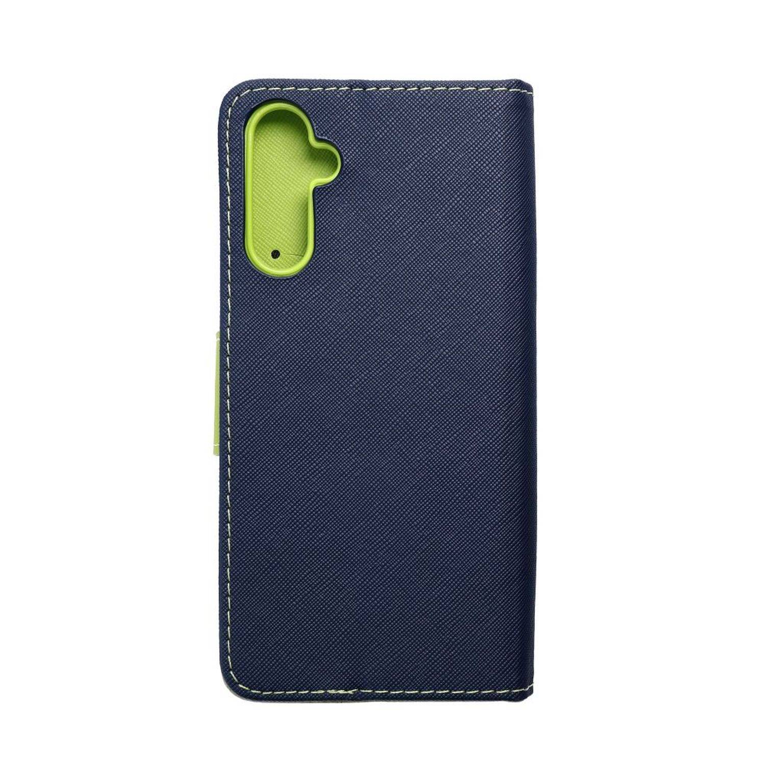 Buch Tasche "Fancy" kompatibel mit SAMSUNG GALAXY M23 5G Etui mit Standfunktion, Kartenfach Blau-Grün