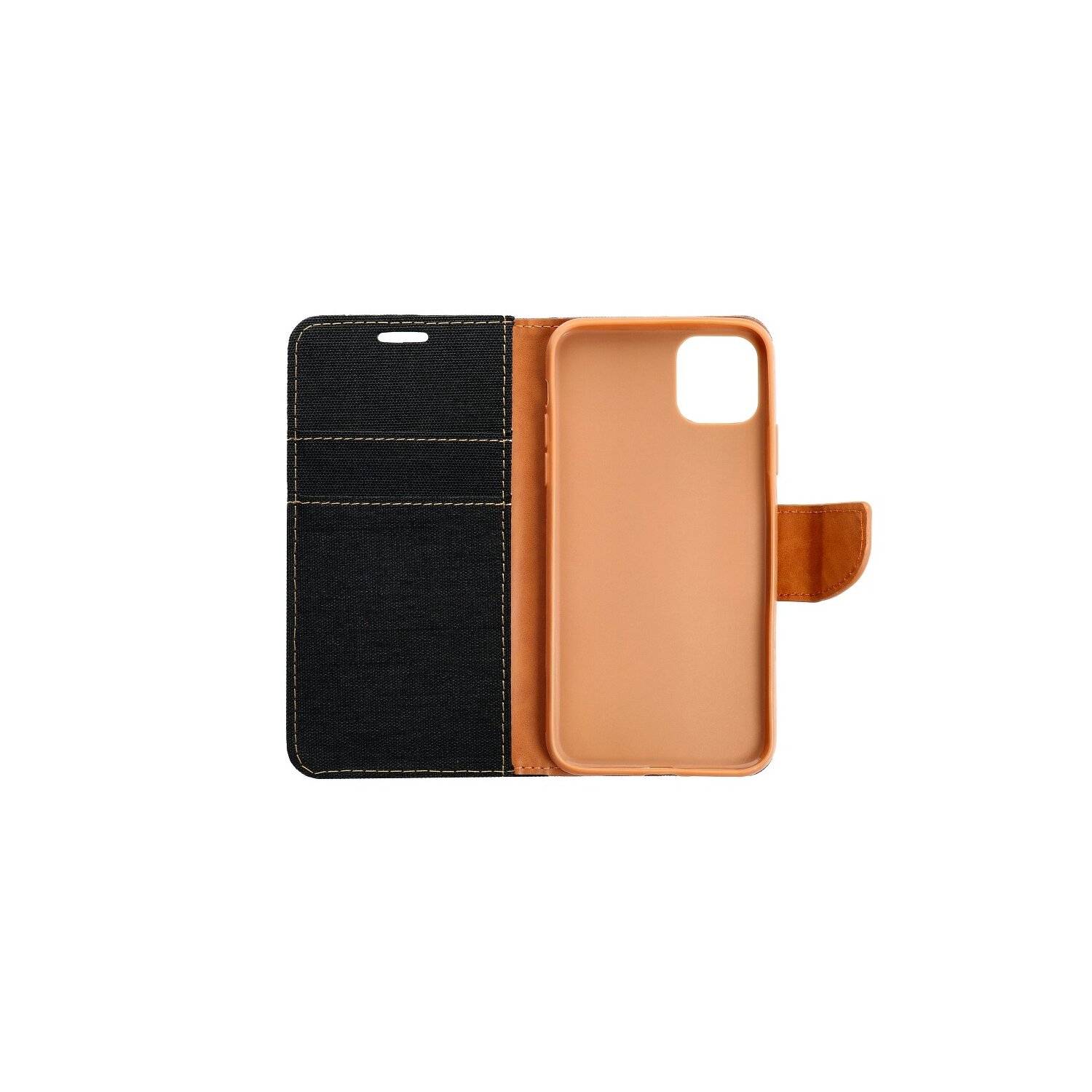 Elegante Handy Hülle CANVAS Buchholster kompatibel mit Xiaomi Redmi 12 4G / 12 5G Schwarz