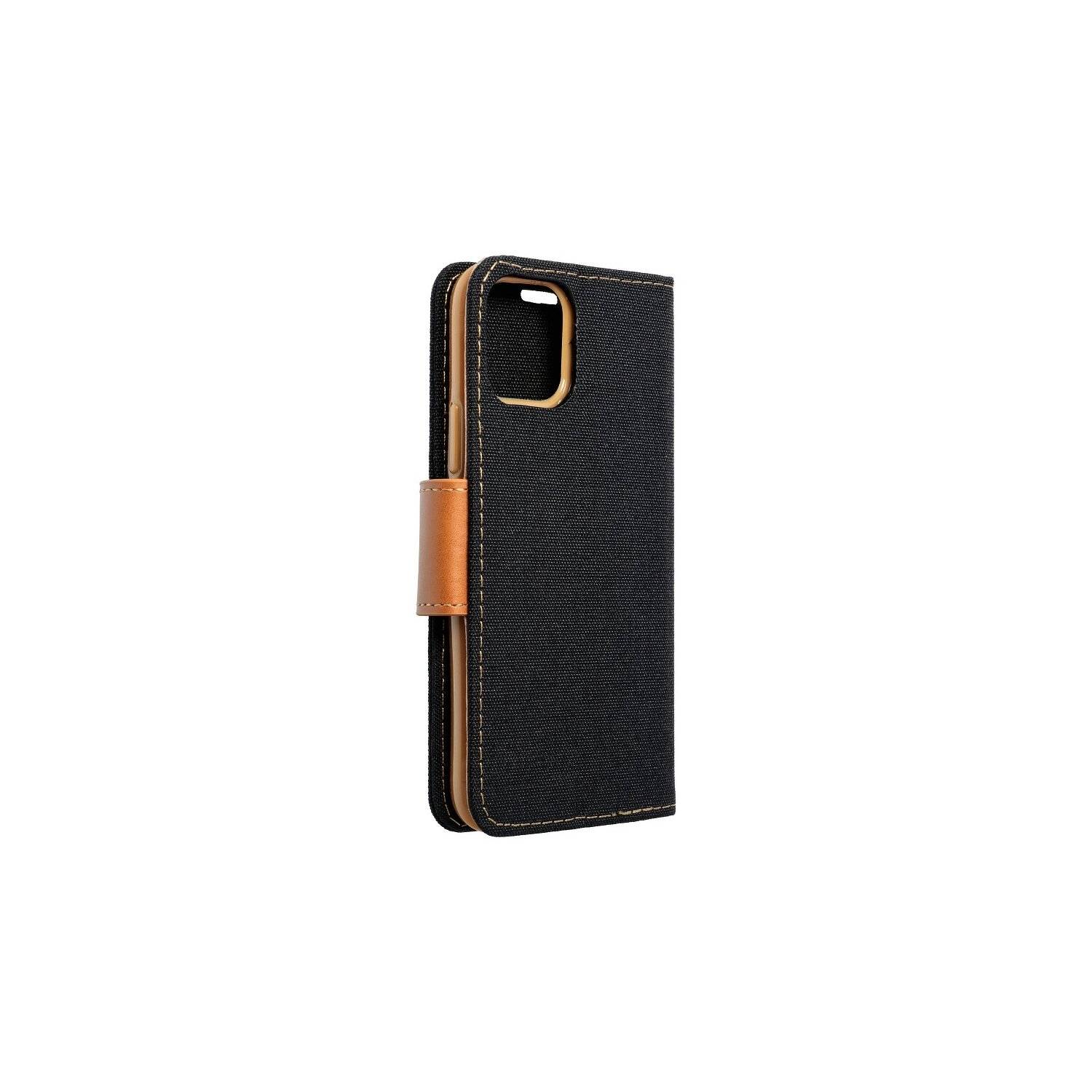 Elegante Handy Hülle CANVAS Buchholster kompatibel mit Xiaomi Redmi 12 4G / 12 5G Schwarz