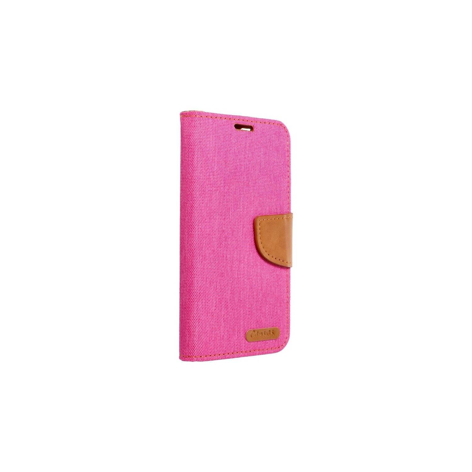Elegante Handy Hülle CANVAS Buchholster kompatibel mit Xiaomi Redmi Note 13 5G Rosa