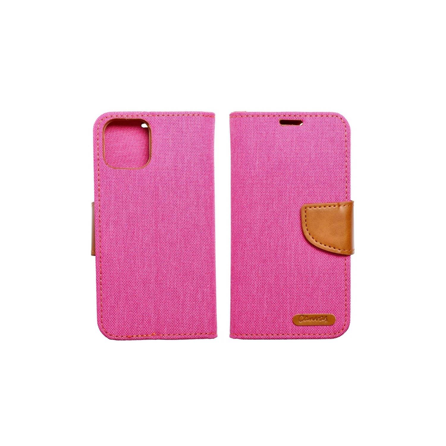Elegante Handy Hülle CANVAS Buchholster kompatibel mit Xiaomi Redmi Note 13 5G Rosa