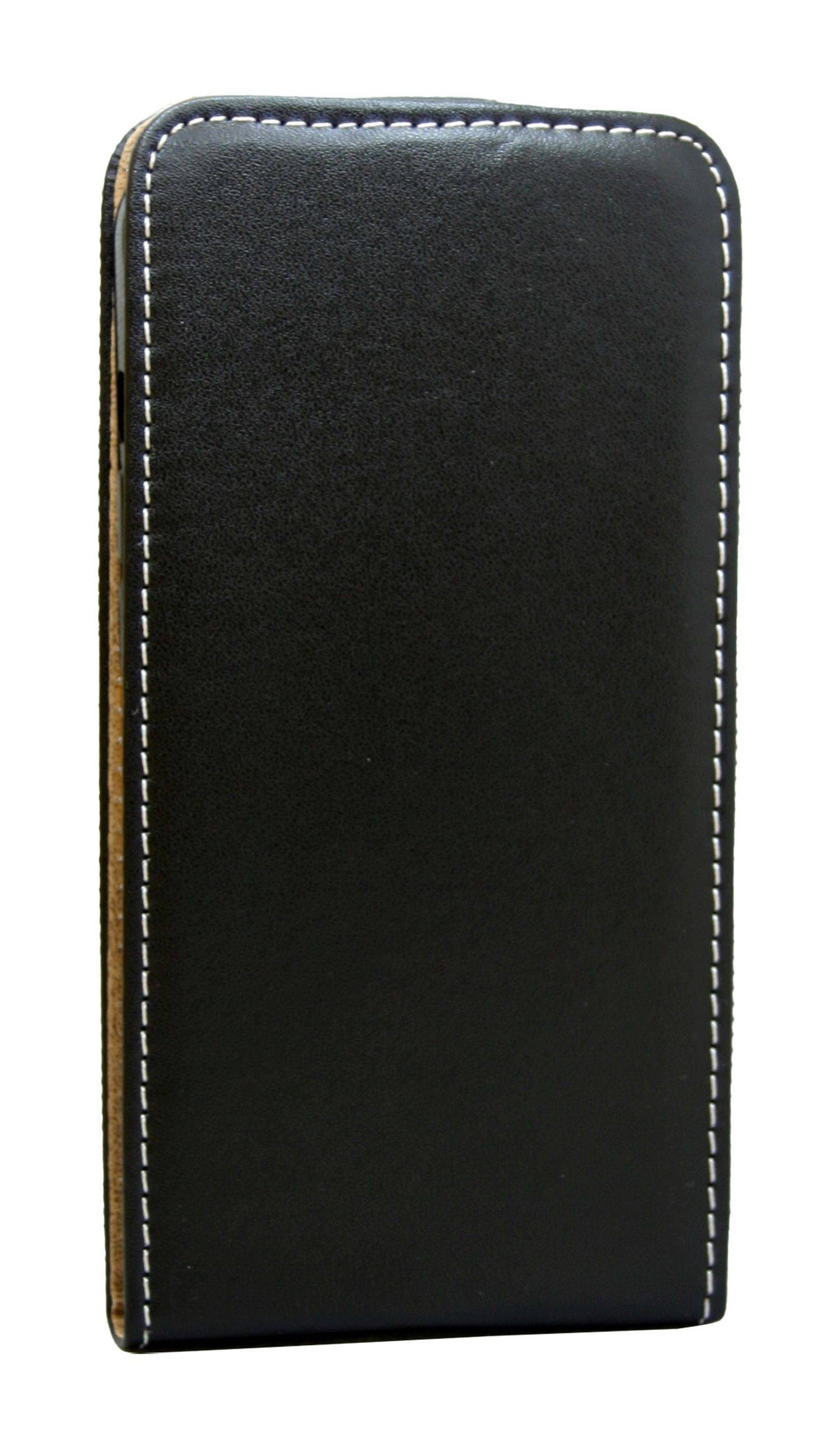 Flip Case kompatibel mit iPhone 14 Pro Handy Tasche vertikal aufklappbar Schutzhülle Klapp Hülle Schwarz