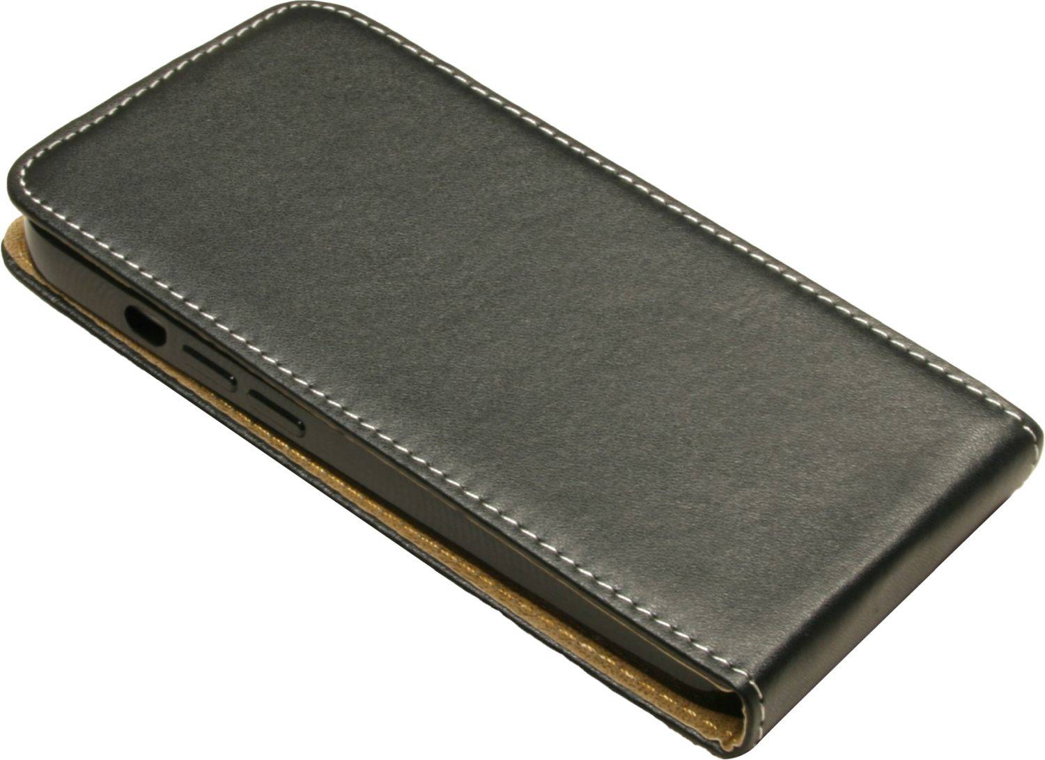 Flip Case kompatibel mit iPhone 14 Pro Handy Tasche vertikal aufklappbar Schutzhülle Klapp Hülle Schwarz