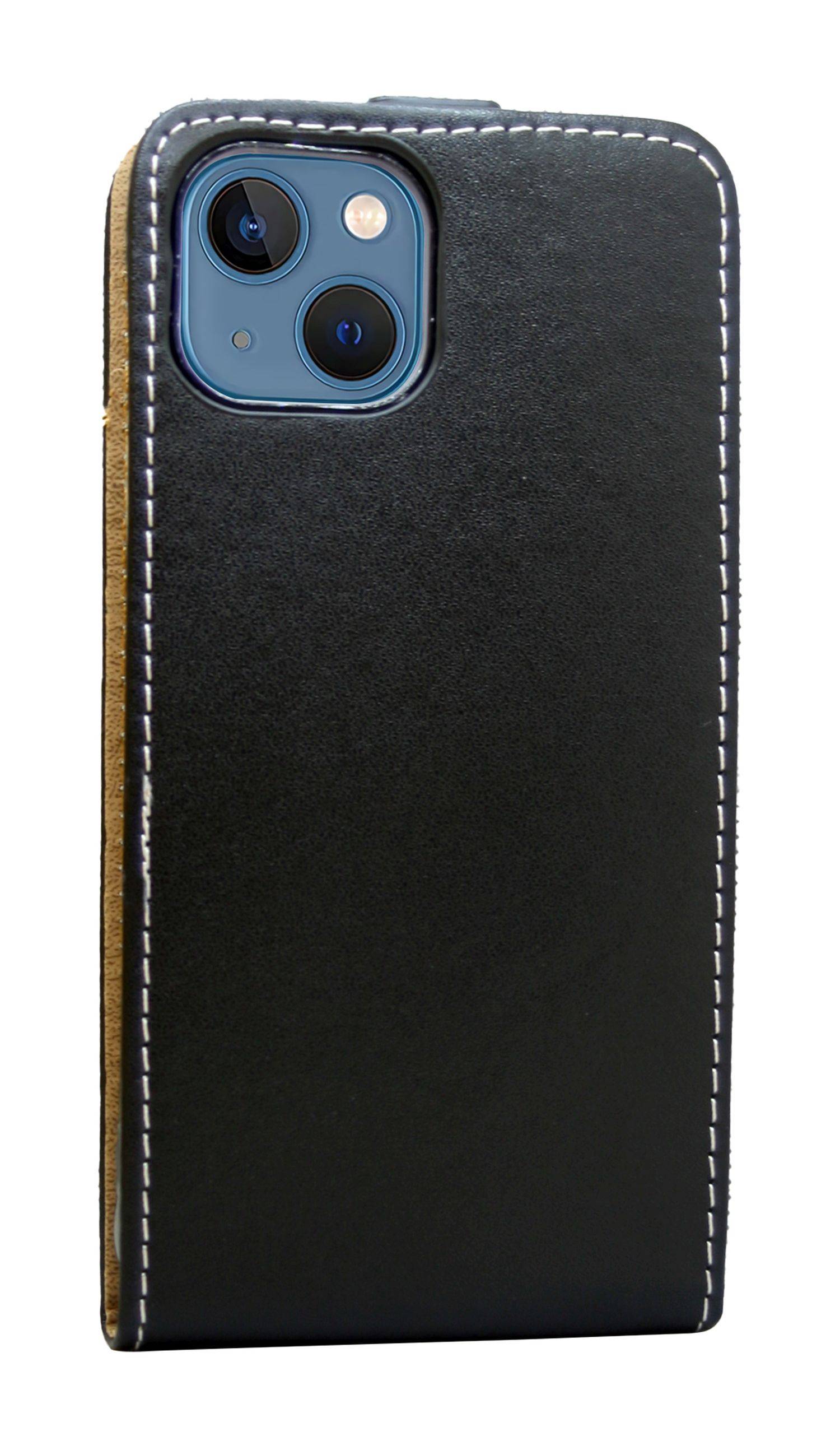 Flip Case kompatibel mit iPhone 14 Pro Max Handy Tasche vertikal aufklappbar Schutzhülle Klapp Hülle Schwarz