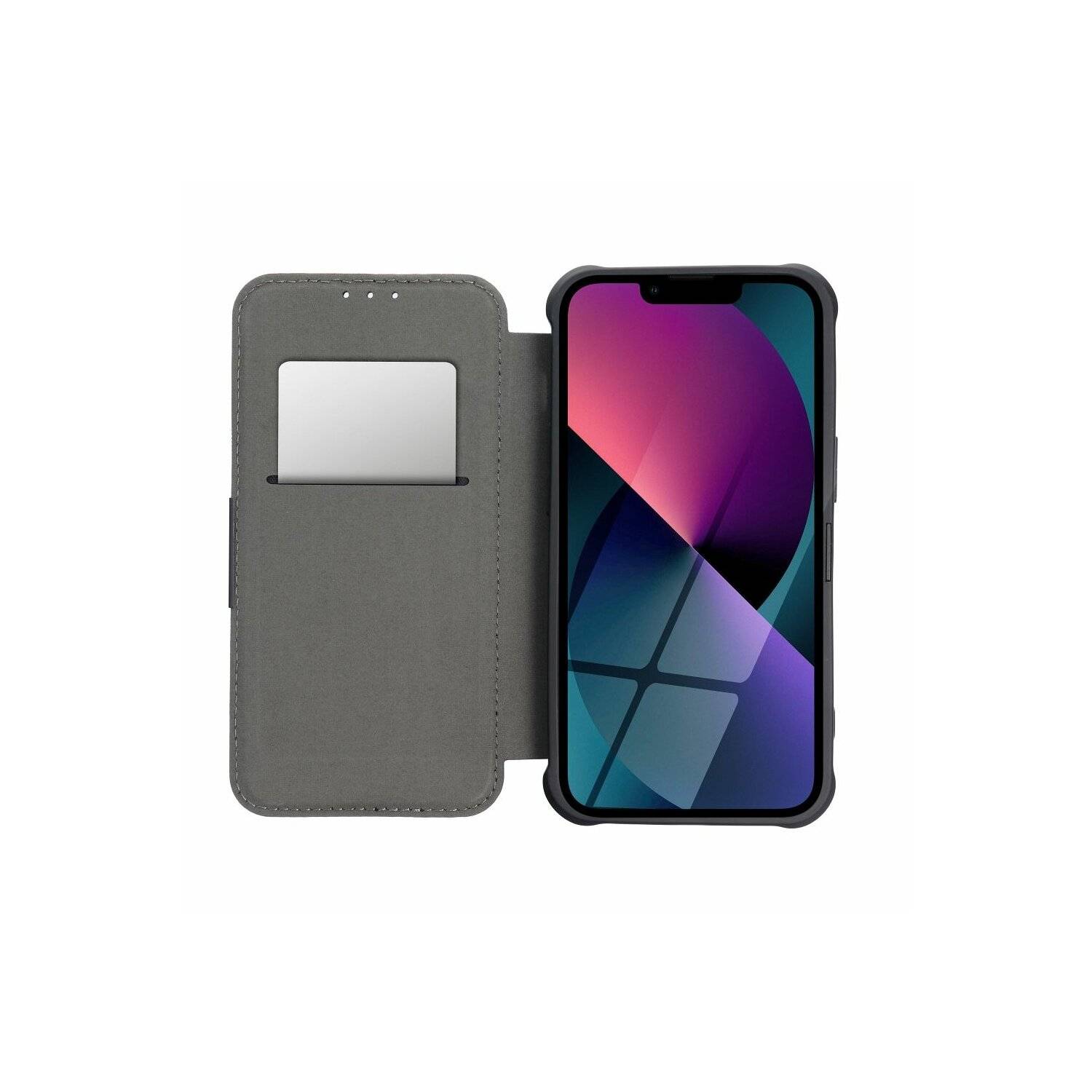 Handy Tasche "Razor" Buchtasche Hülle Magnet Carbon-Cover Kameraschutz kompatibel mit iPhone 14 Plus Schwarz