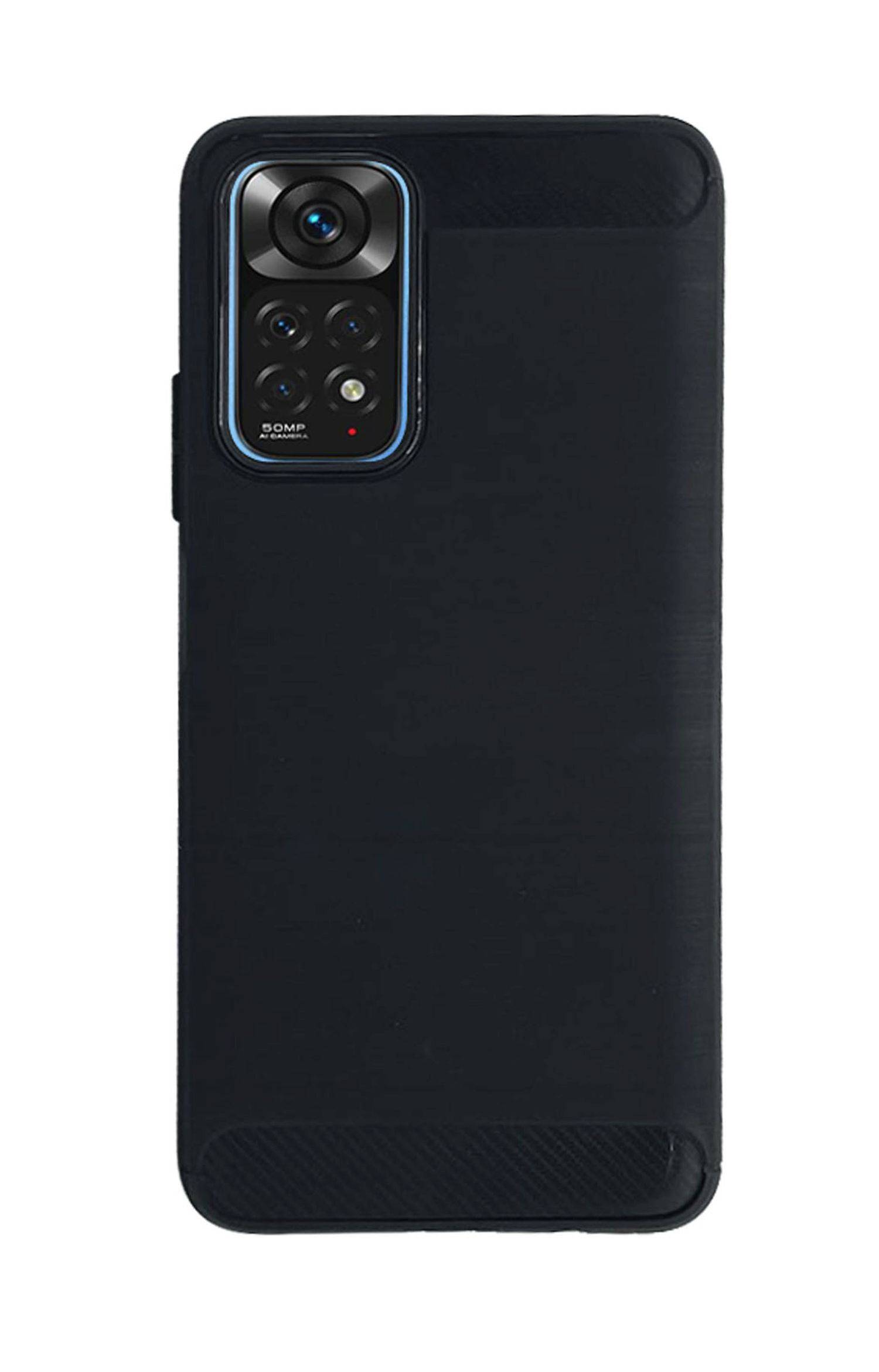 Silikon Hülle Carbon kompatibel mit XIAOMI REDMI NOTE 11s Case TPU Soft Handyhülle Cover Schutzhülle Schwarz