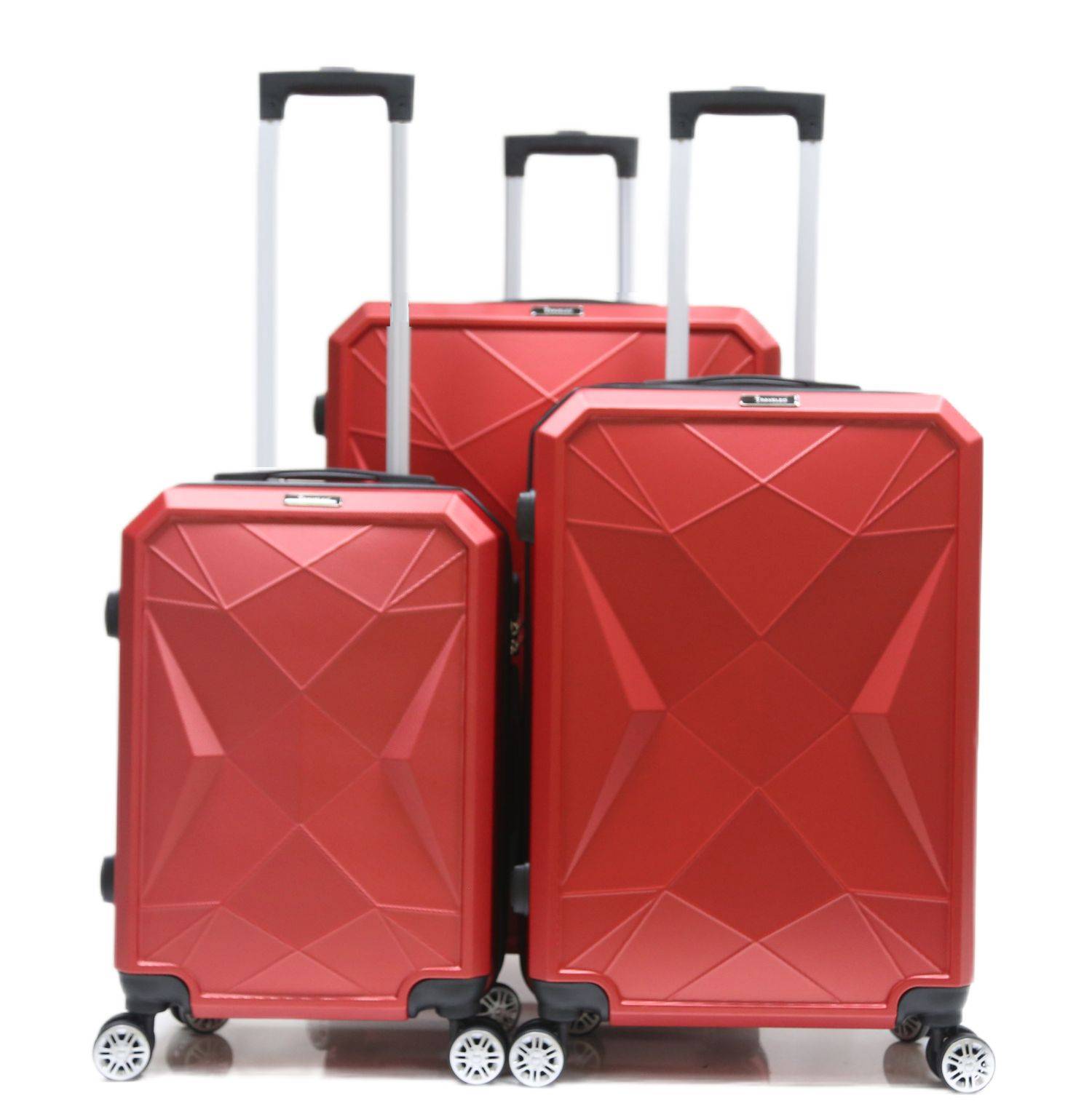 Reisekoffer Koffer 3 tlg Hartschale Trolley Set Kofferset Handgepäck Gepäck Reisetasche Rot