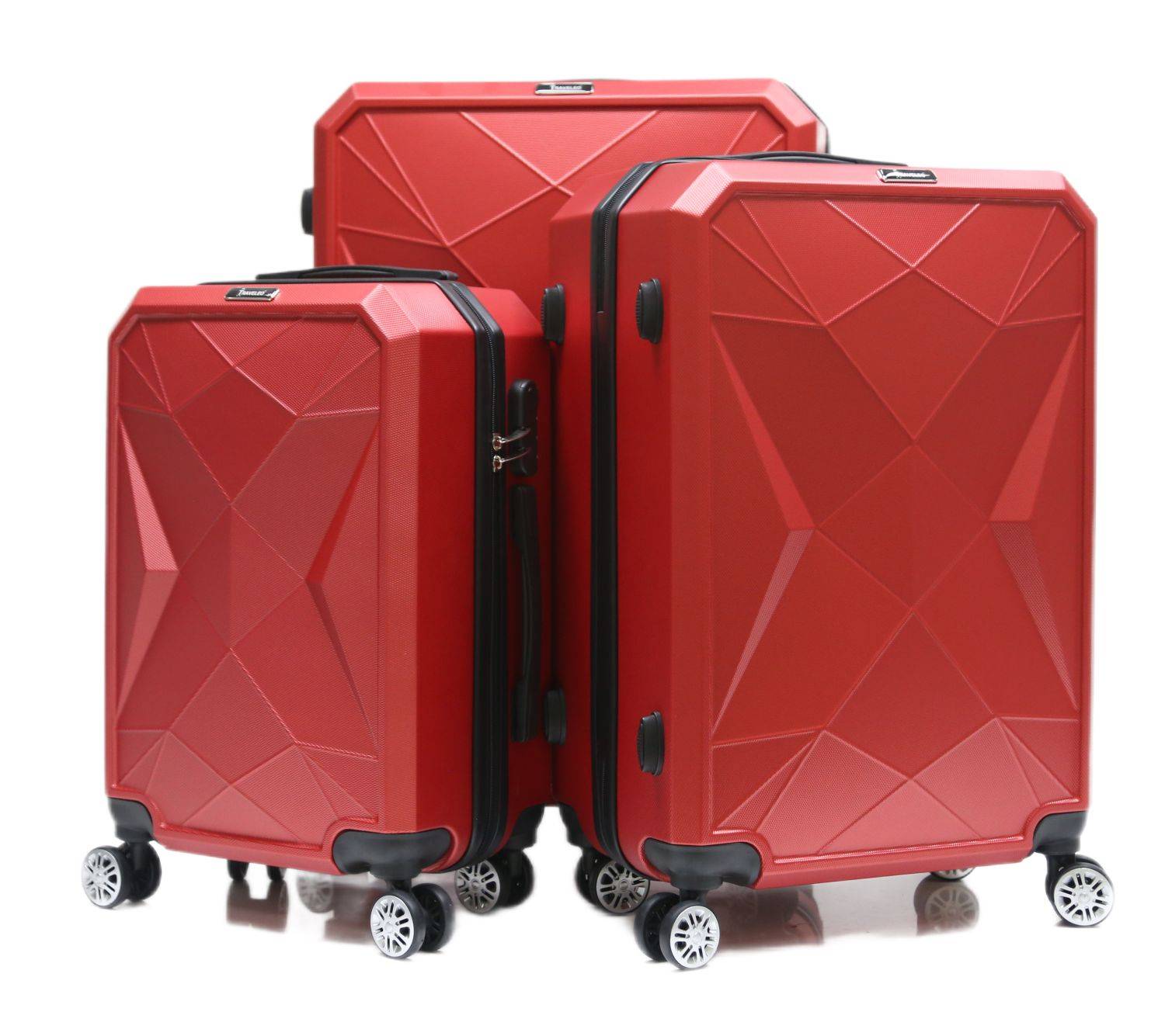 Reisekoffer Koffer 3 tlg Hartschale Trolley Set Kofferset Handgepäck Gepäck Reisetasche Rot