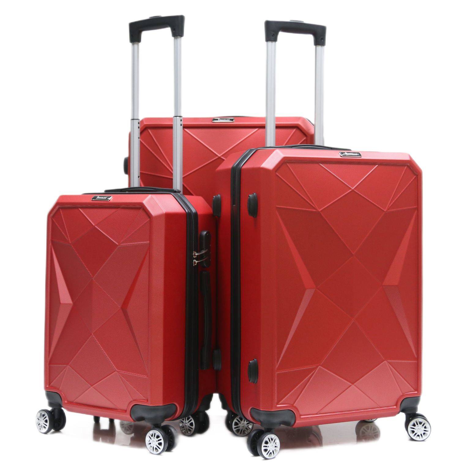 Reisekoffer Koffer 3 tlg Hartschale Trolley Set Kofferset Handgepäck Gepäck Reisetasche Rot
