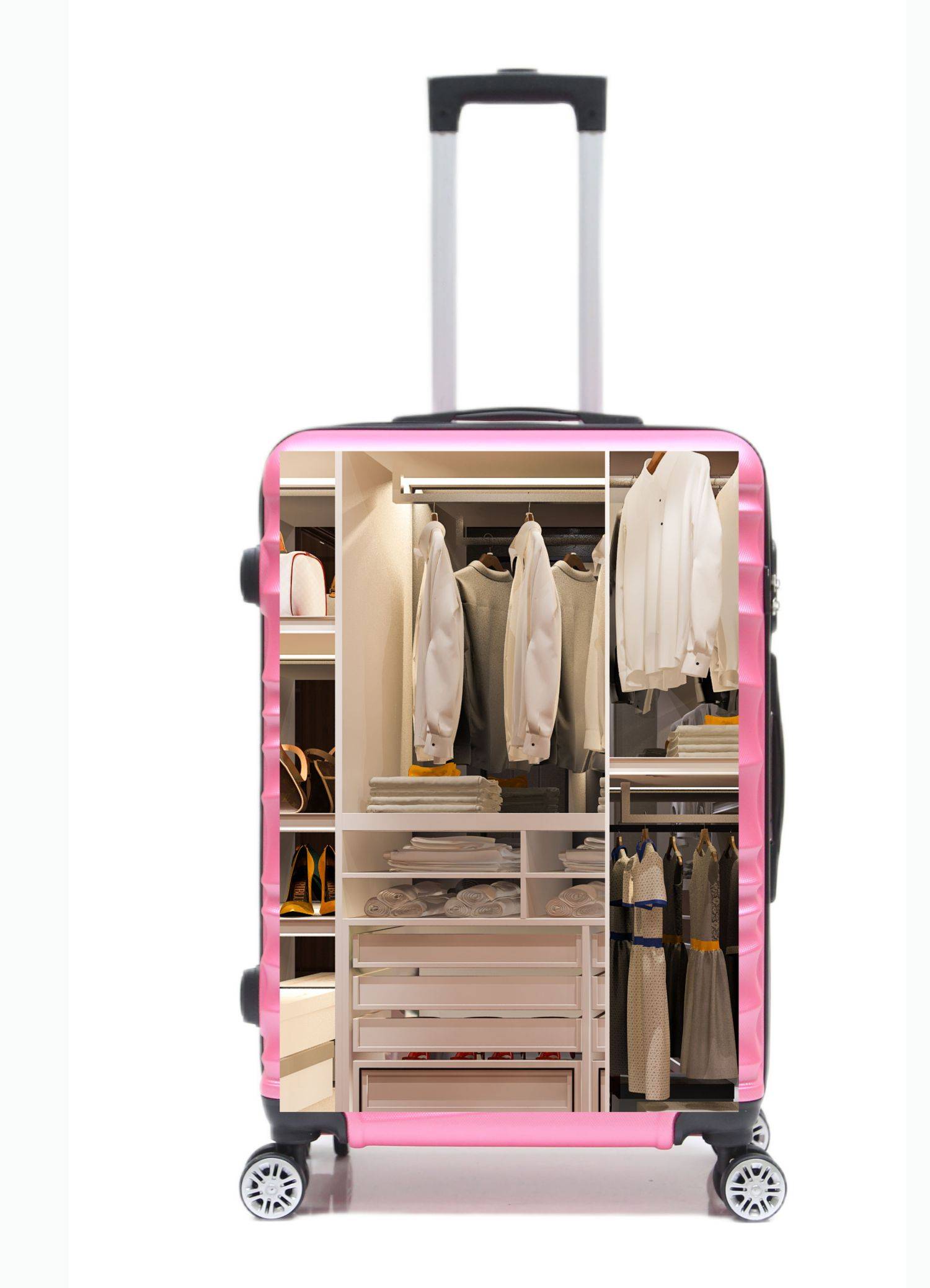 Reisekoffer Koffer 3 tlg Hartschale Trolley Set Kofferset Handgepäck Gepäck Reisetasche ABS-04 Pink