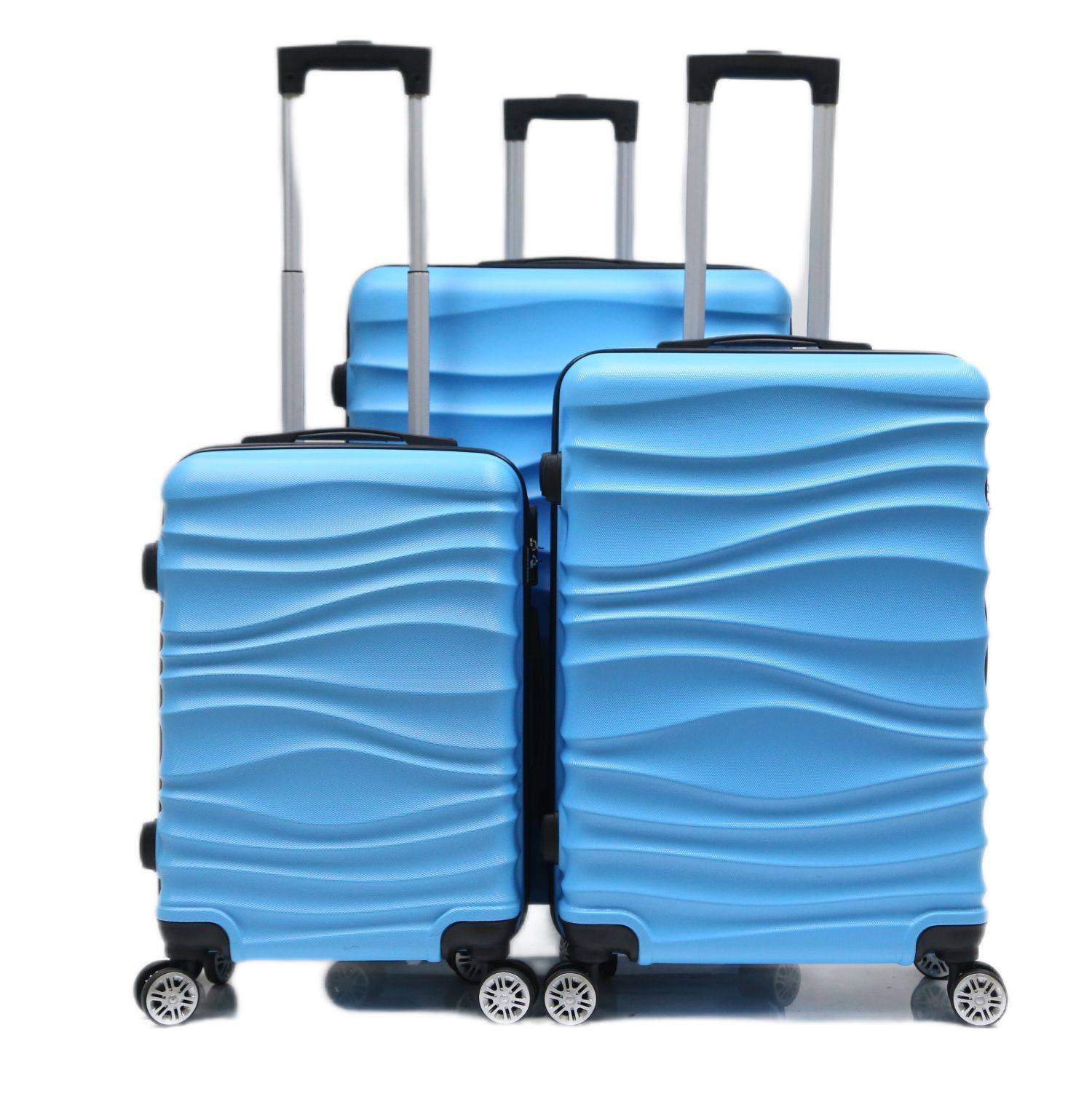 Reisekoffer Koffer 3 tlg Hartschale Trolley Set Kofferset Handgepäck Gepäck Reisetasche ABS-04 Blau