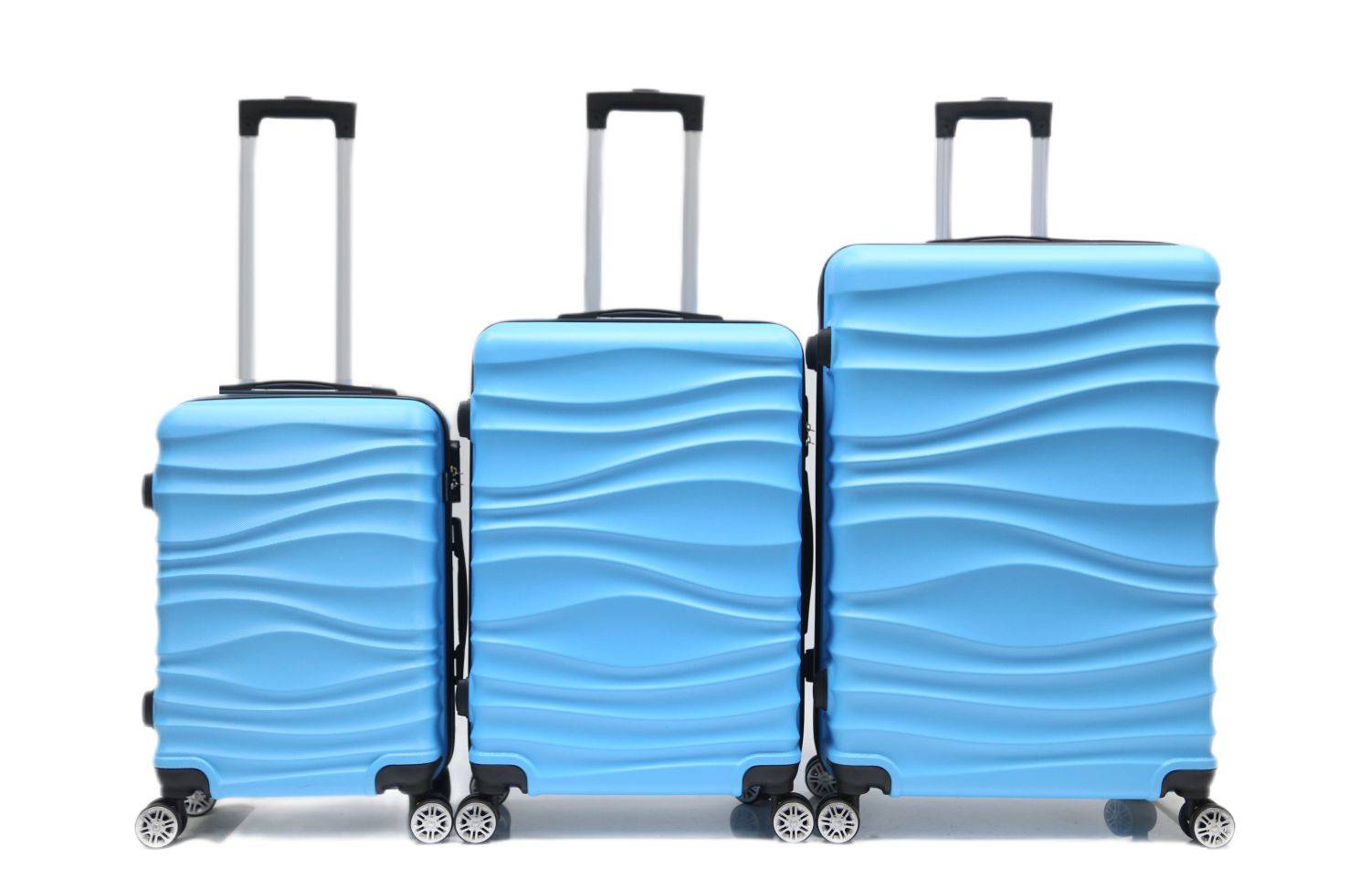 Reisekoffer Koffer 3 tlg Hartschale Trolley Set Kofferset Handgepäck Gepäck Reisetasche ABS-04 Blau