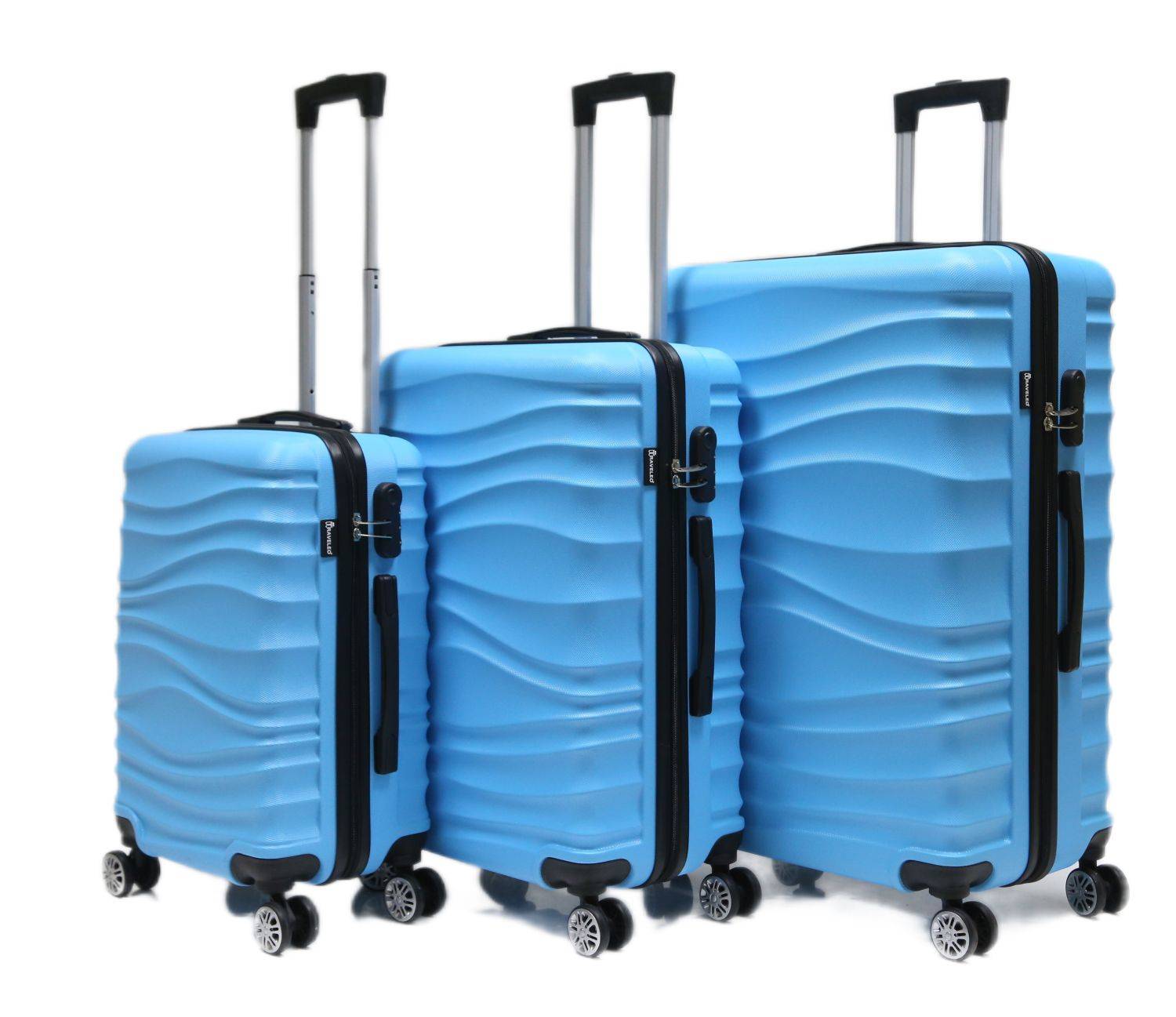 Reisekoffer Koffer 3 tlg Hartschale Trolley Set Kofferset Handgepäck Gepäck Reisetasche ABS-04 Blau