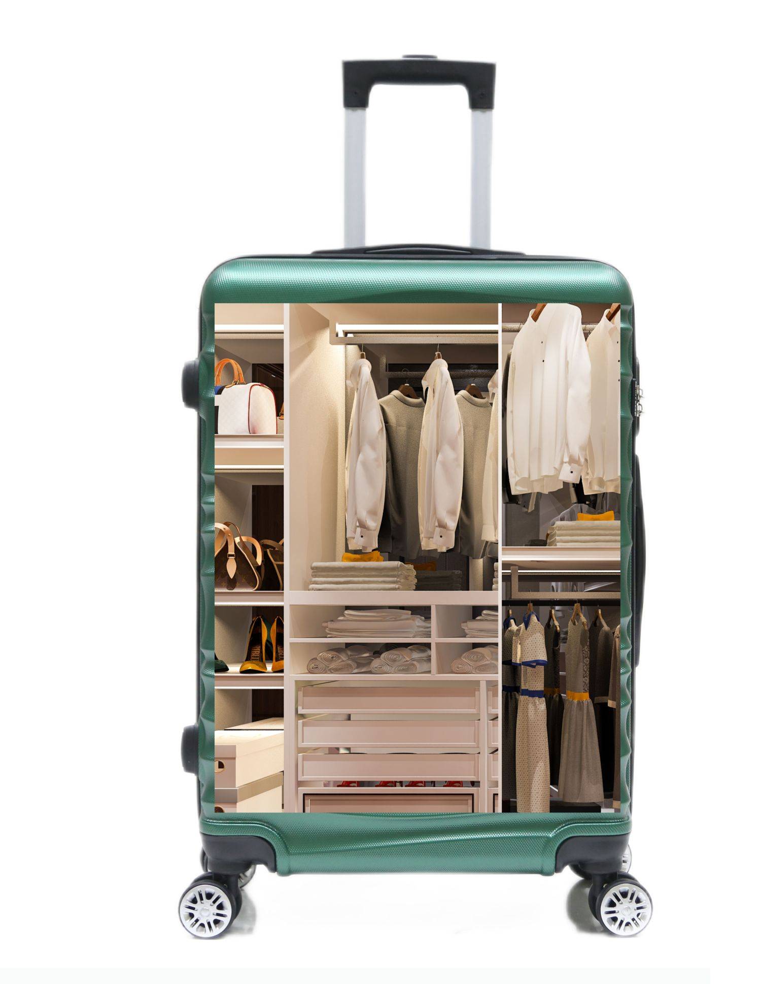 Reisekoffer Koffer 3 tlg Hartschale Trolley Set Kofferset Handgepäck Gepäck Reisetasche ABS-04 Grün