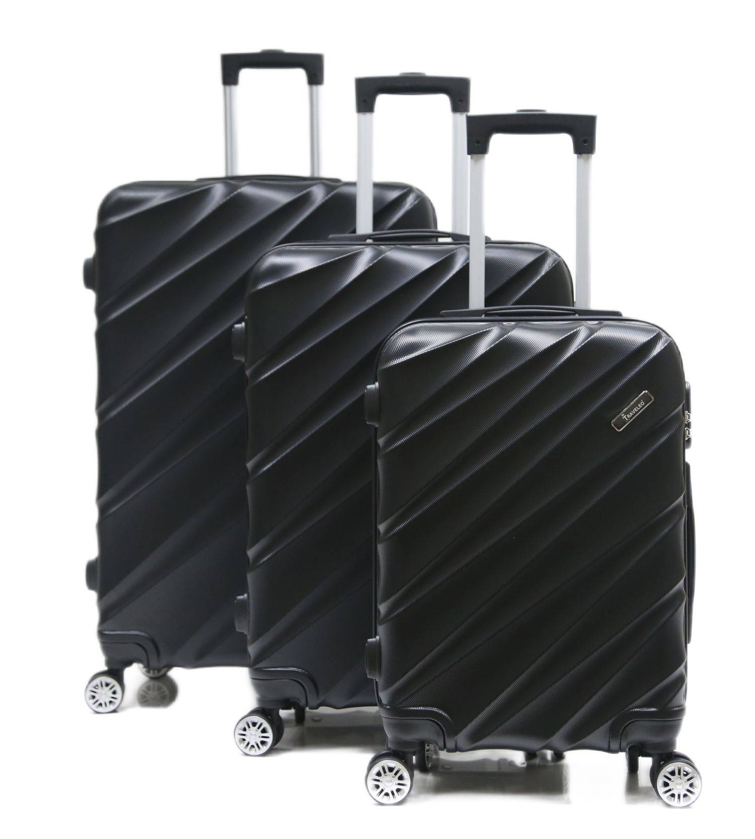 Reisekoffer Koffer 3 tlg Hartschale Trolley Set Kofferset Handgepäck Gepäck Reisetasche ABS-05 Schwarz