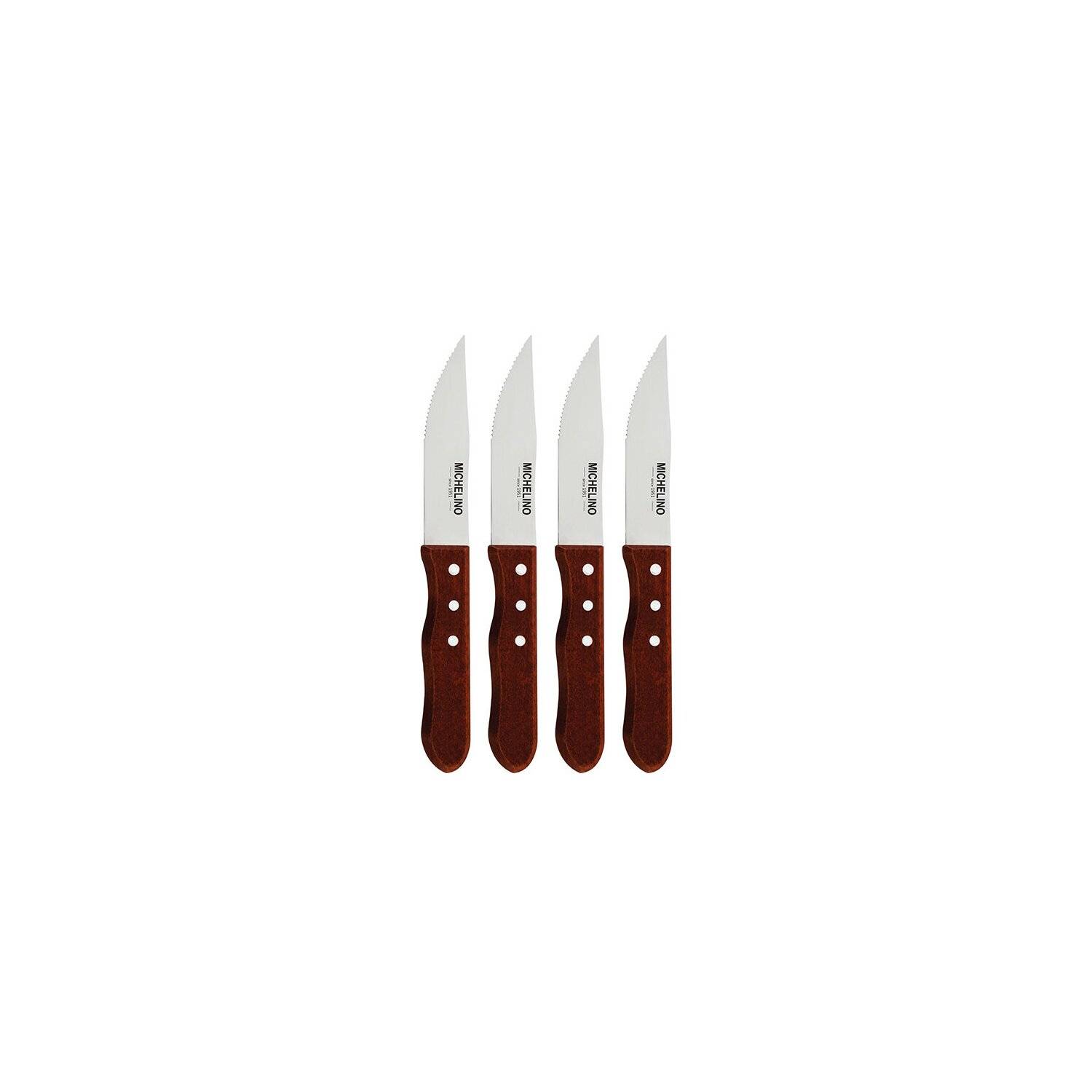 Michelino 4-tlg. Jumbo Steakmesser Set Messer Steakmesser mit Wellenschliff