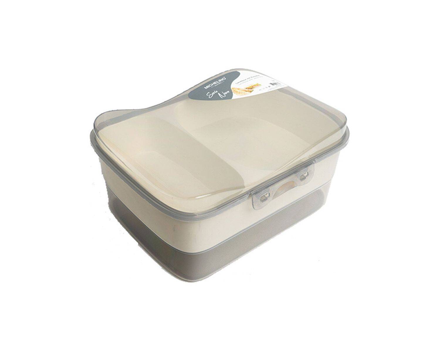 MICHELINO Lunchbox mit Einteiler Brotdose mit Fächern Spülmaschinengeeignet Grau