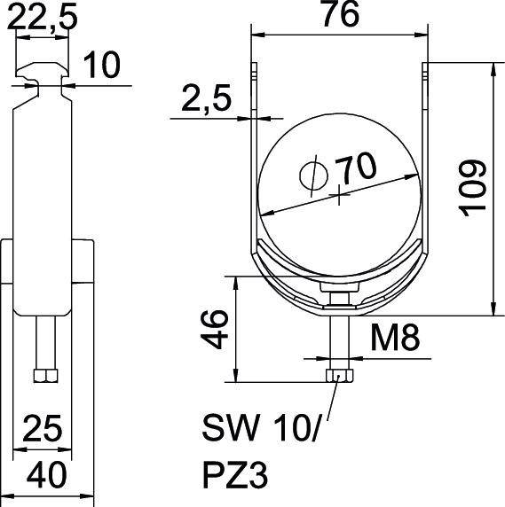 OBO Bettermann Bügelschelle BS-H1-K-70 FT