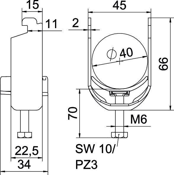OBO Bettermann Bügelschelle BS-N1-K-40 FT