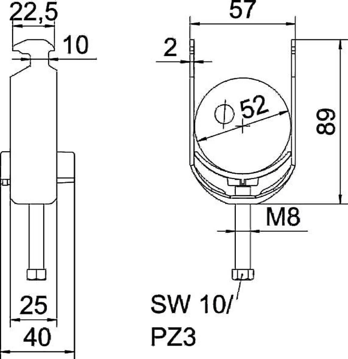 OBO Bettermann Bügelschelle BS-H2-K-52 FT