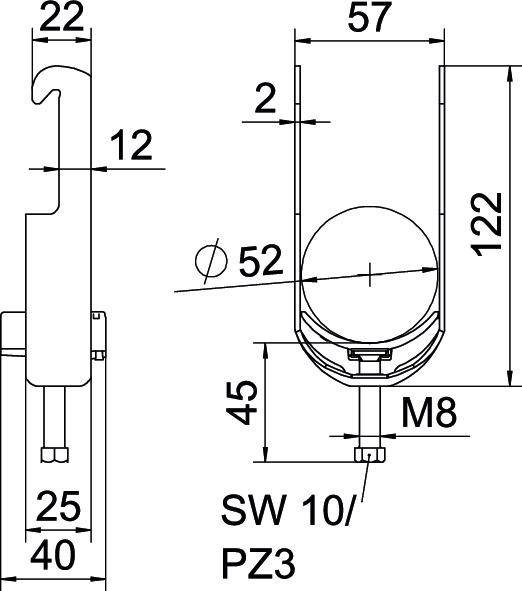 100 Stk. OBO Bettermann Bügelschelle BS-W1-K-52 FT