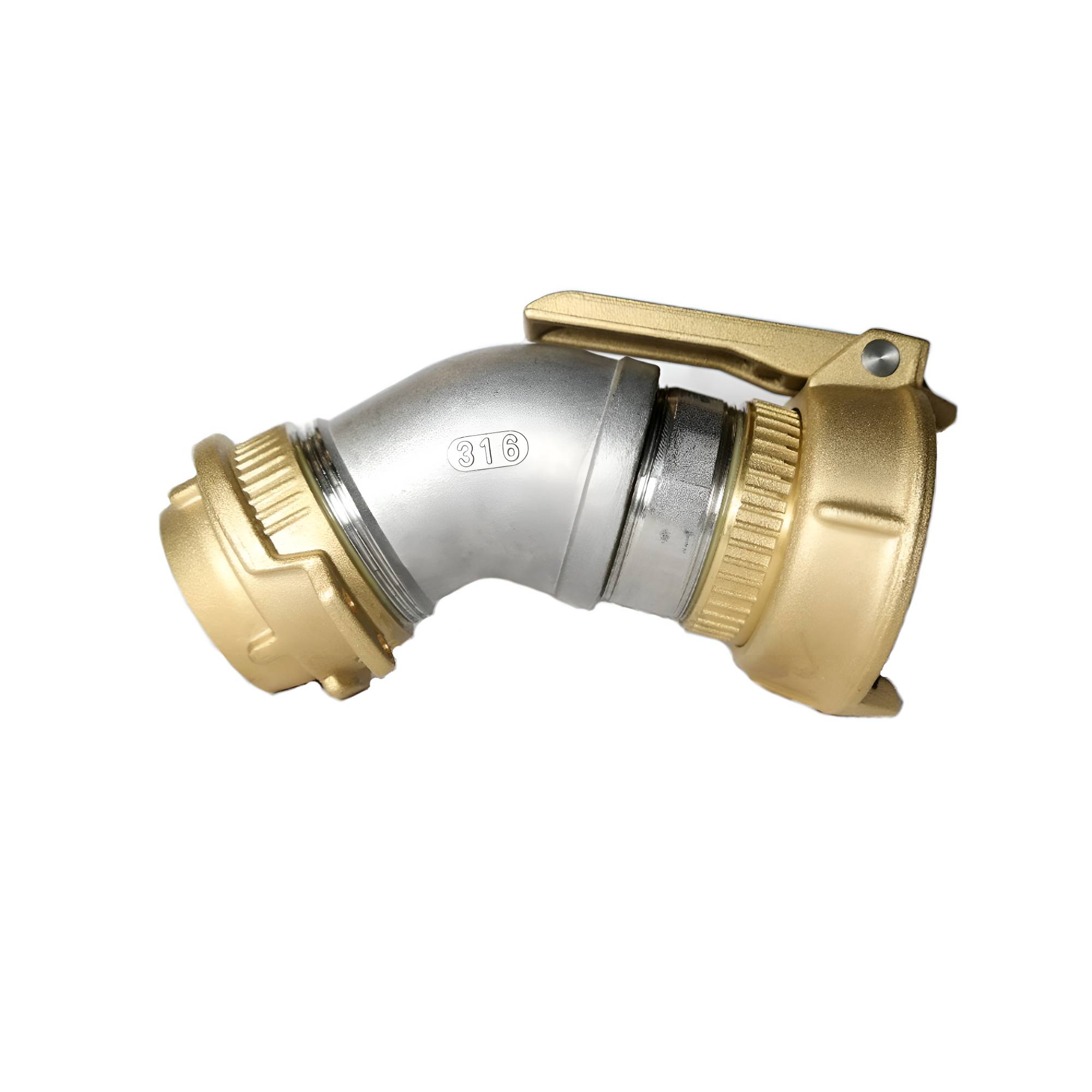 Krümmer Edelstahl mit Tankwagenkupplungen für Hausanschluss