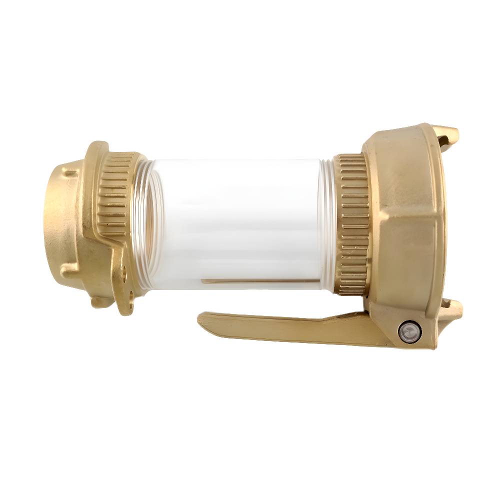 Schauglas mit Tankwagenkupplungen für Tankreinigung