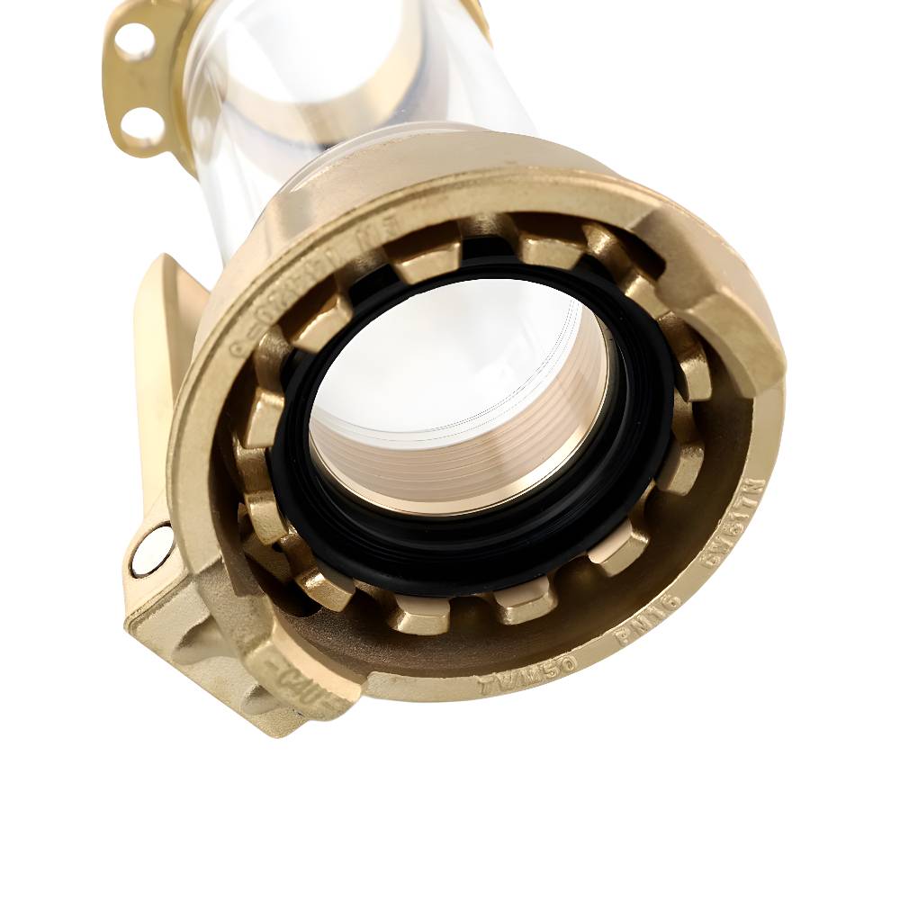 Schauglas mit Tankwagenkupplungen für Tankreinigung