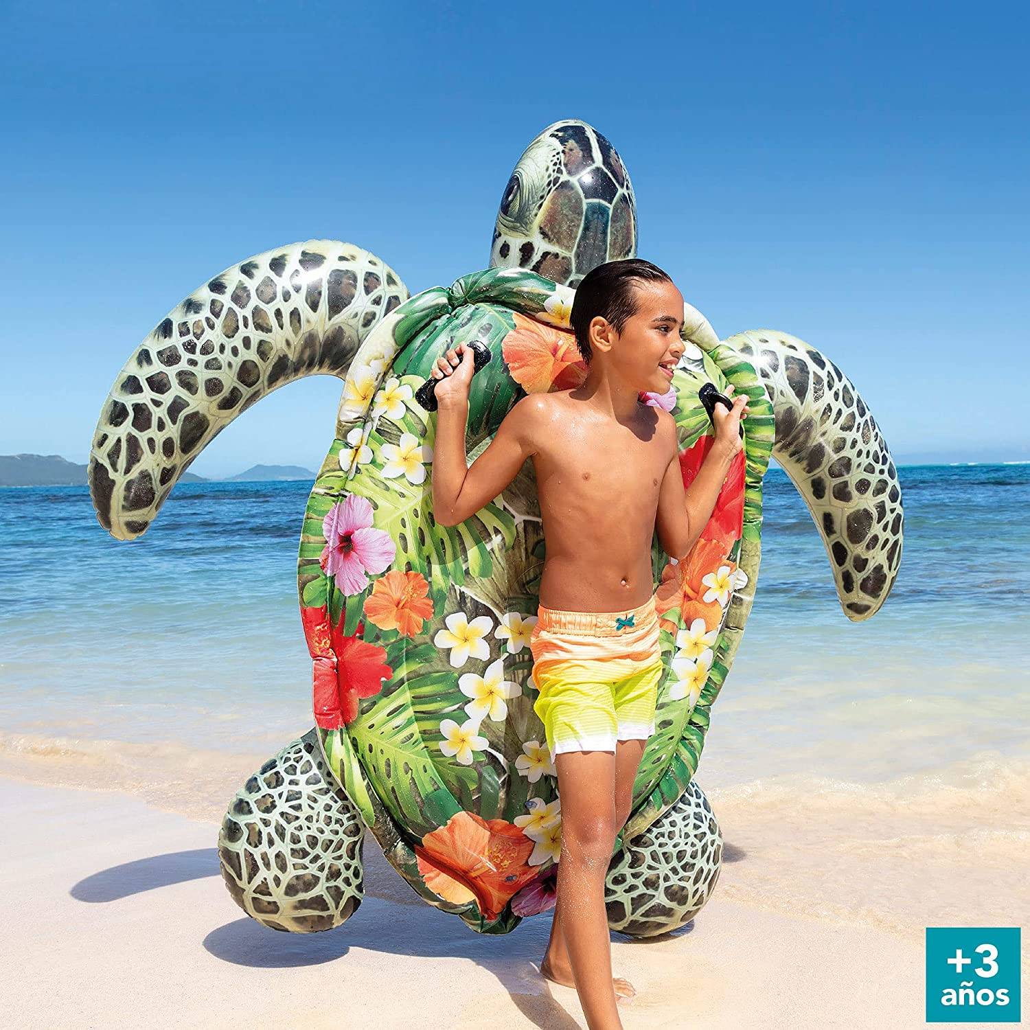 INTEX 57555NP - Schwimmtier - Meeresschildkröte (191x170cm) Luftmatratze Schwimminsel Schildkröte