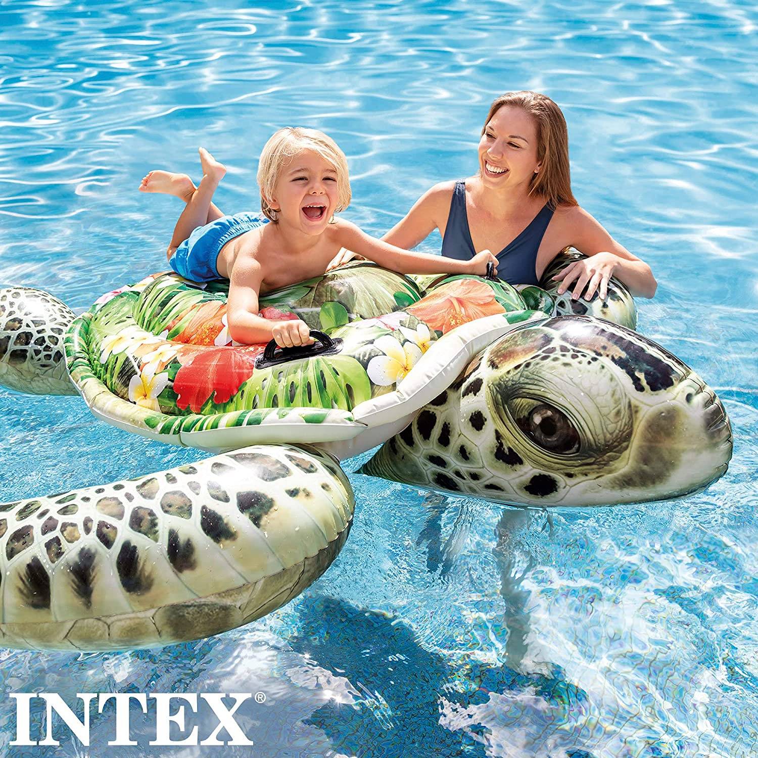 INTEX 57555NP - Schwimmtier - Meeresschildkröte (191x170cm) Luftmatratze Schwimminsel Schildkröte