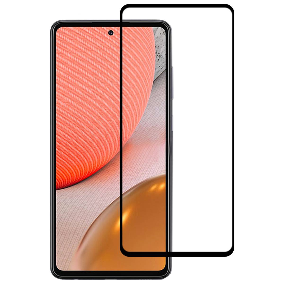 Für Samsung Galaxy A72 A726B 3D Premium 0,3 mm H9 Hart Glas Schwarz Folie Schutz Hülle Neu
