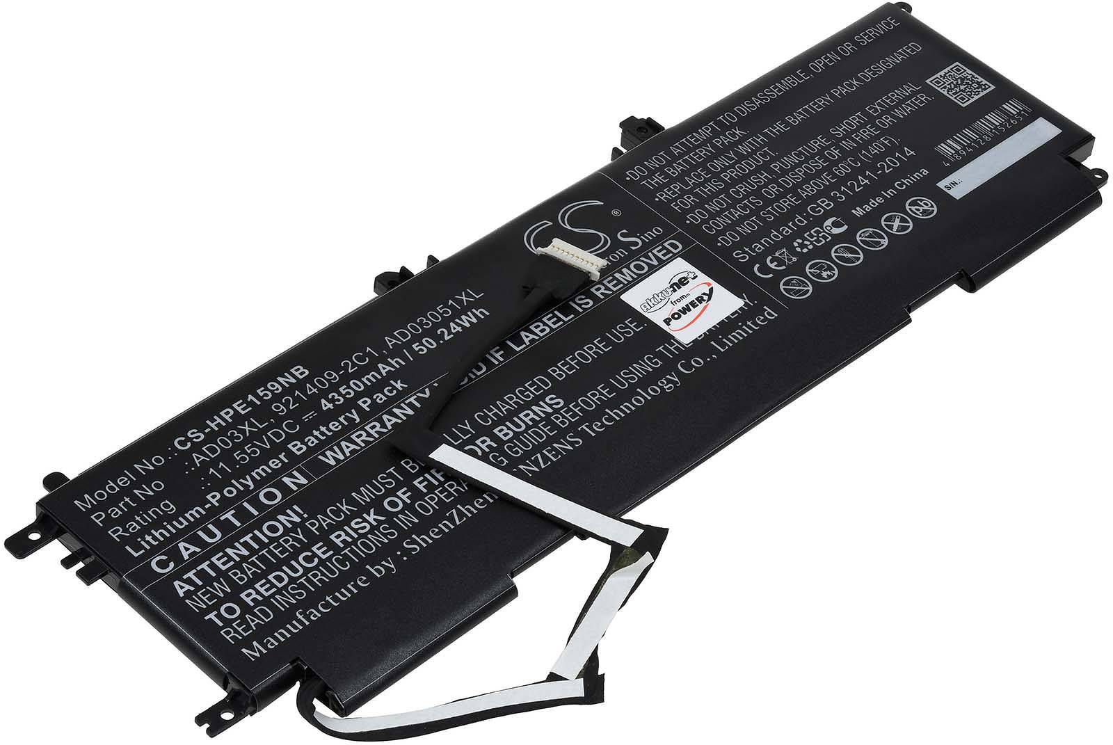 Powery Akku für Laptop HP Envy 13-AD127TX, 11,55V, Li-Polymer