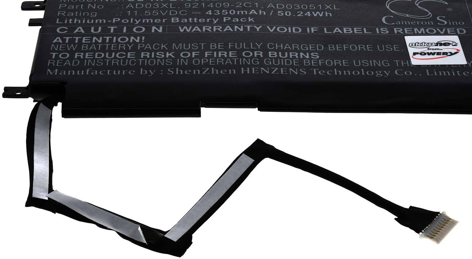 Powery Akku für Laptop HP Envy 13-AD004NJ, 11,55V, Li-Polymer