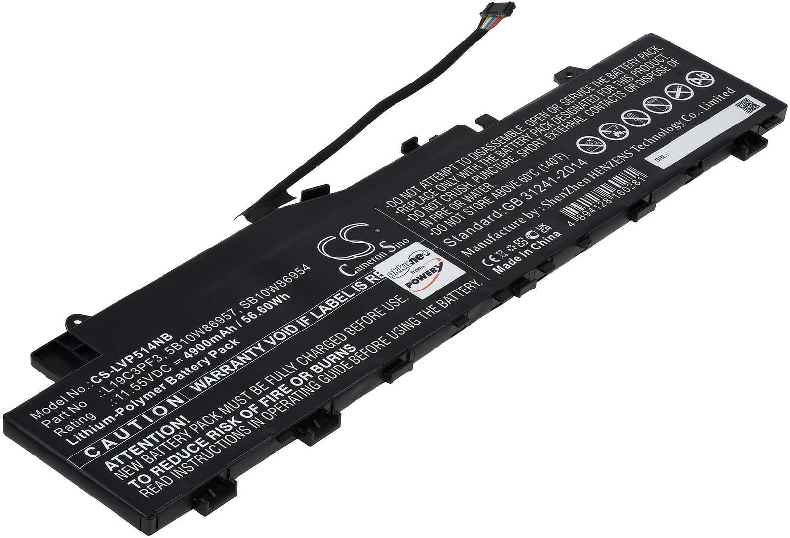 Powery Akku für Laptop Lenovo IdeaPad 5 14ITL05 82FE00MYAX, 11,55V, Li-Ion