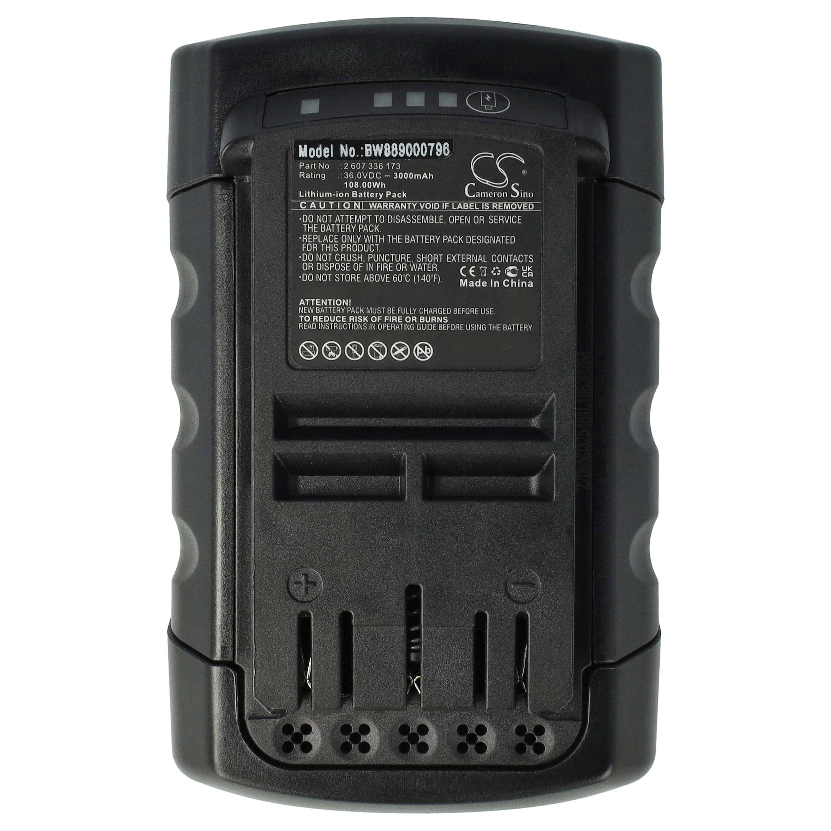 vhbw Akku Ersatz für Bosch 2607337047, 2 607 336 173, BAT819, BAT810, BAT818 für Rasenmäher Akku-Gartengerät (3000mAh 36V Li-Ion)