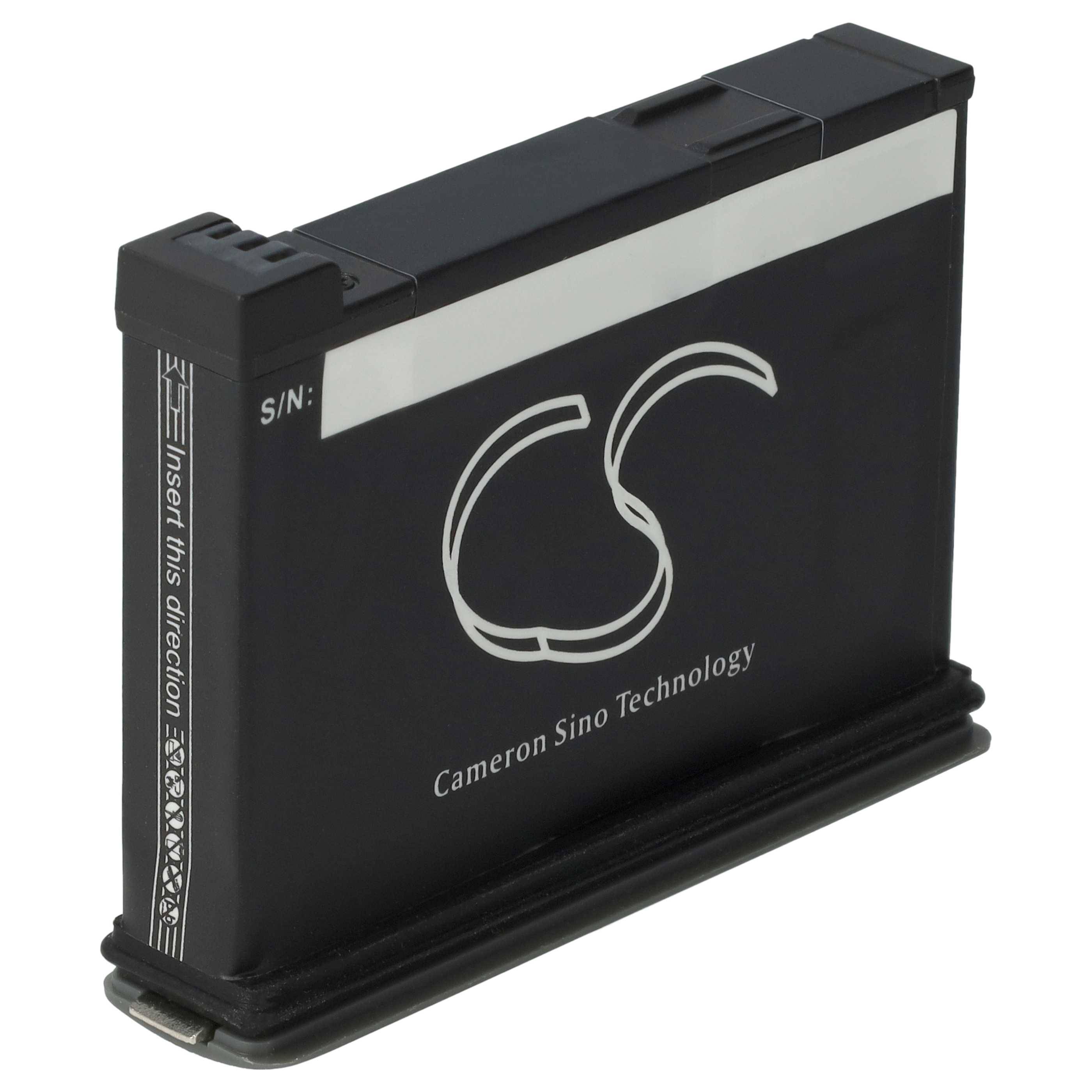 Eine schwarze rechteckige Batterie mit der Aufschrift 